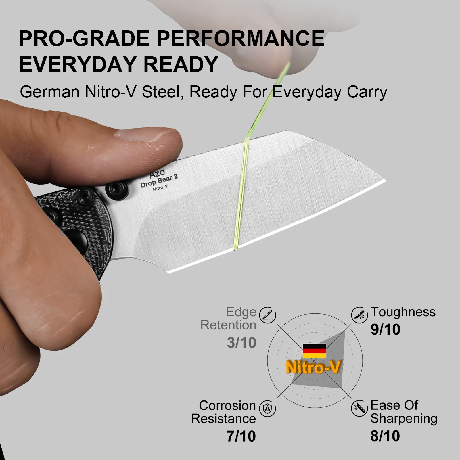 Drop Bear® 2 | Kizer Clutch Lock™ | Nitro-V | Micarta | KizerV™ 3619.2KS1 - Image 14