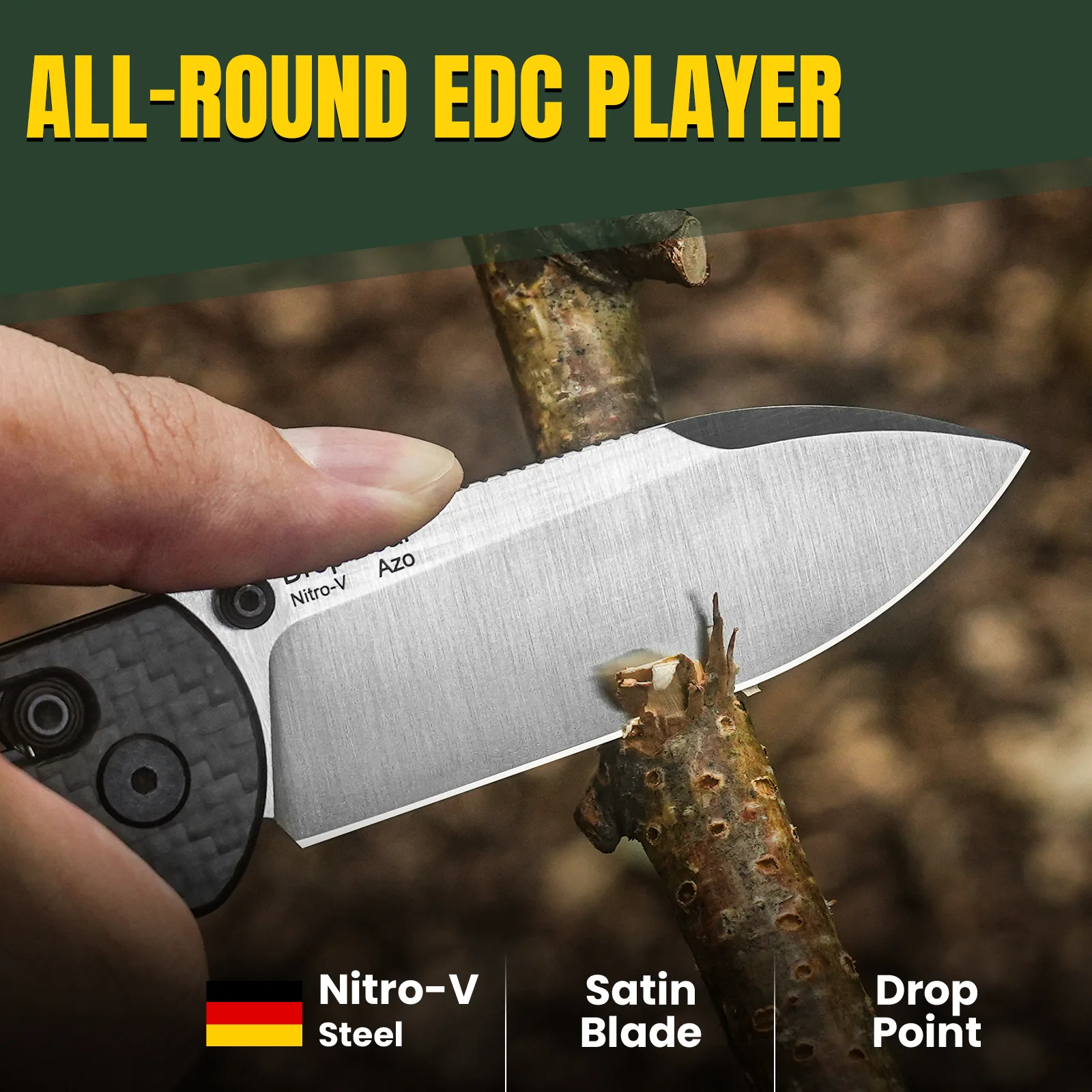 Drop Bear® | Kizer Clutch Lock™ | Nitro-V | 3K Carbon Fiber | KizerV™ 3619A3 - Image 8