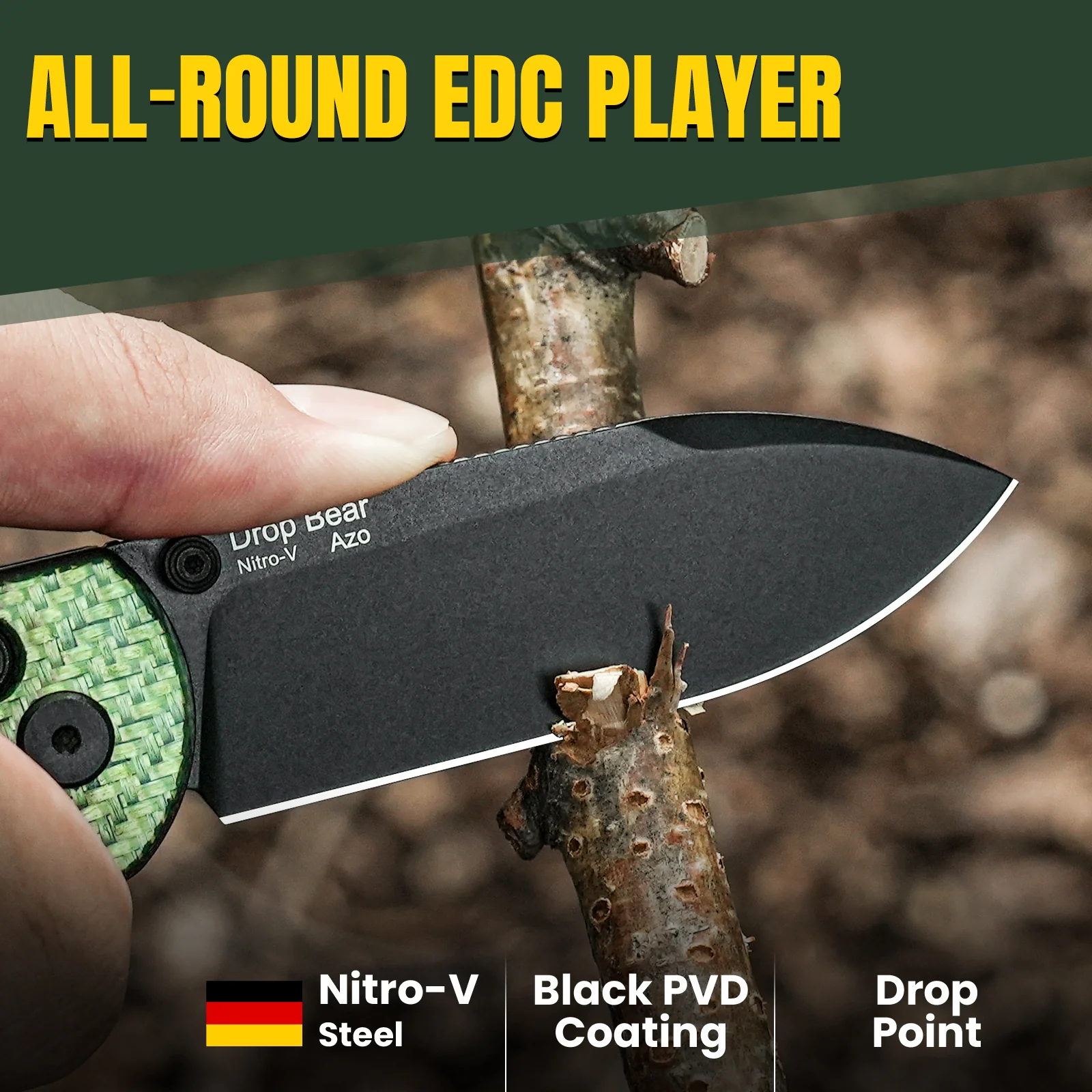 Drop Bear® | Kizer Clutch Lock™ | Nitro-V | Carbon Fiber | KizerV™ 3619A4 - Image 8