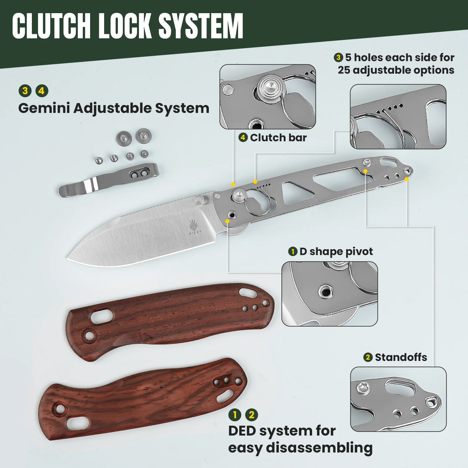 Drop Bear® | Kizer Clutch Lock™ | Nitro-V | Wood | KizerV™ 3619A6 - Image 15