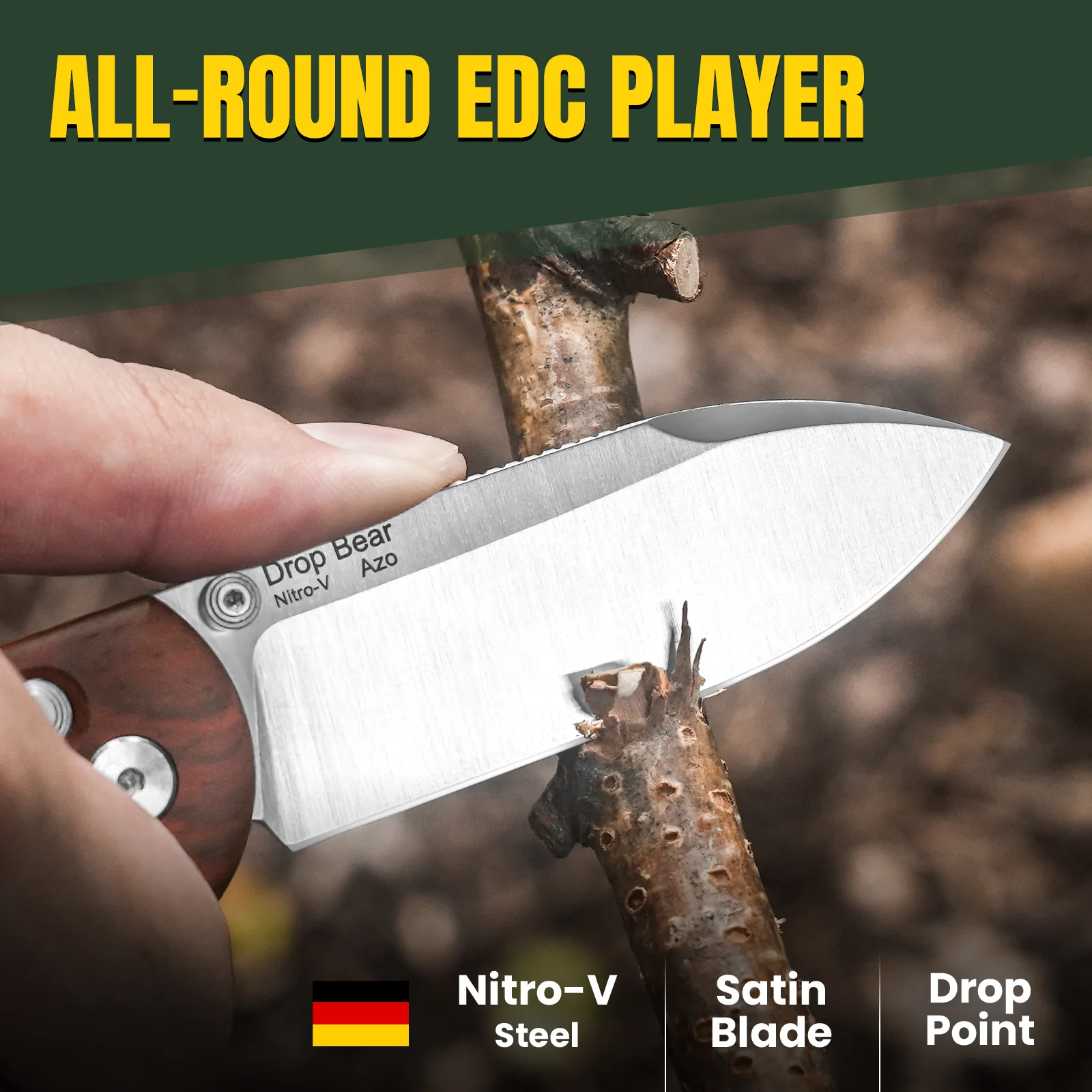 Drop Bear® | Kizer Clutch Lock™ | Nitro-V | Wood | KizerV™ 3619A6 - Image 8