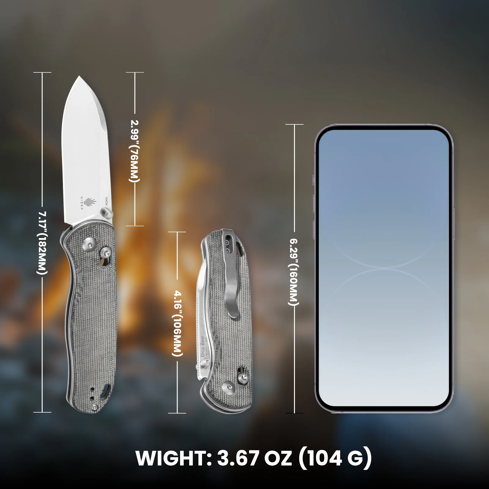 Drop Bear® | 154CM | Micarta | KizerV™ 3619C4 - Image 14