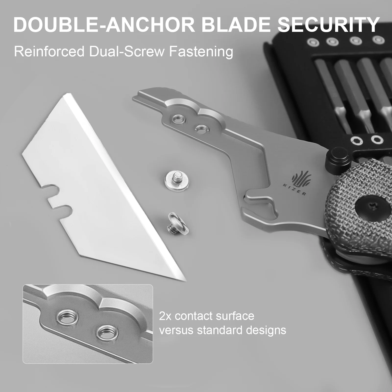 Drop Bear® Utility | Kizer Clutch Lock™ | Uti BEAR 1 | SK5 & 50Cr15MoV | Micarta | KizerV™ 3619JA3 - Image 9