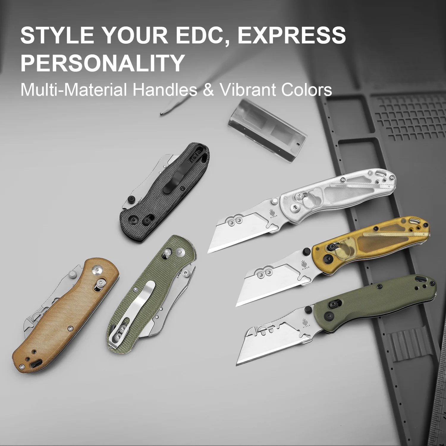 Drop Bear® Utility | Kizer Clutch Lock™ | Uti BEAR 1 | SK5 & 50Cr15MoV | Acrylic | KizerV™ 3619JA5 - Image 13