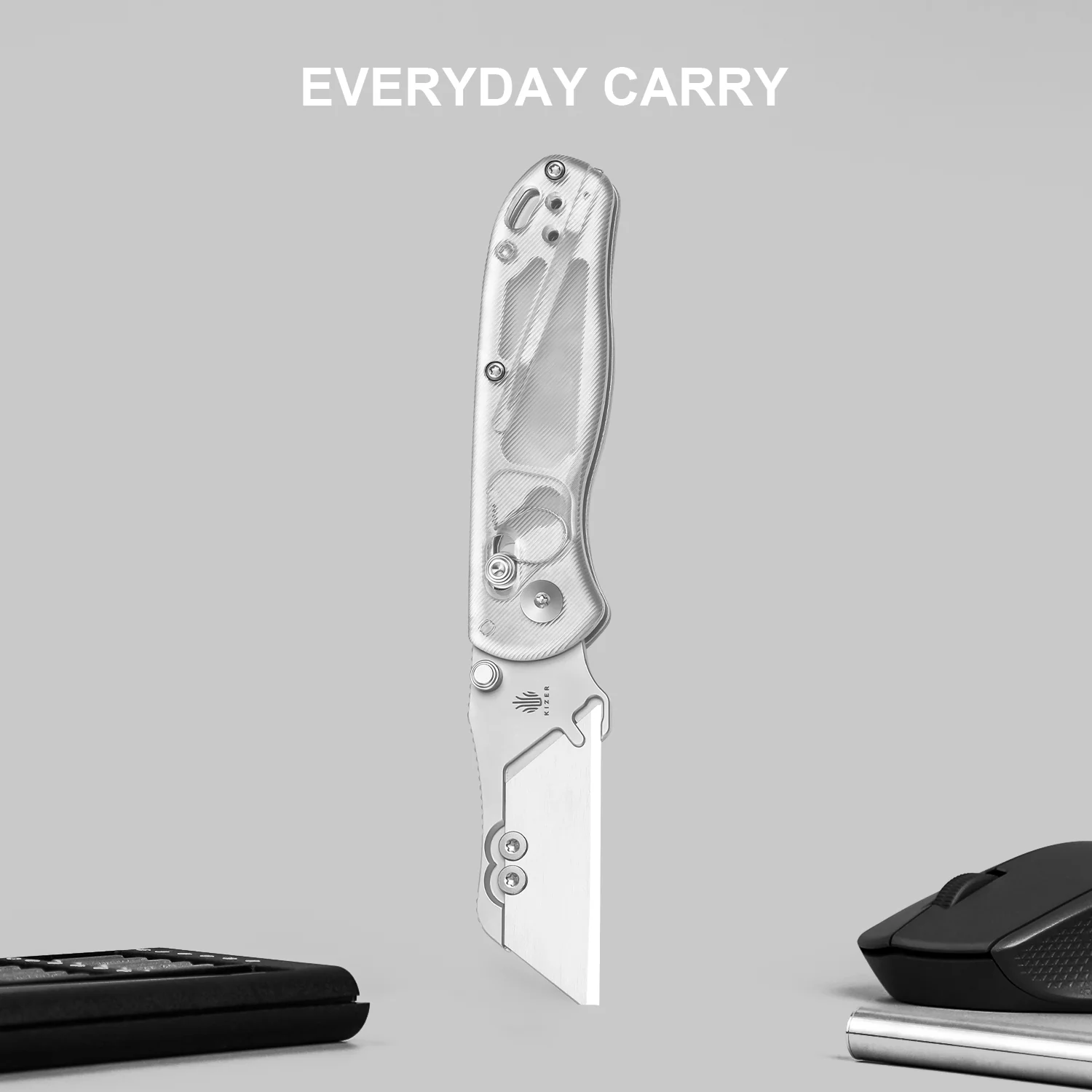 Drop Bear® Utility | Kizer Clutch Lock™ | Uti BEAR 1 | SK5 & 50Cr15MoV | Acrylic | KizerV™ 3619JA5 - Image 8