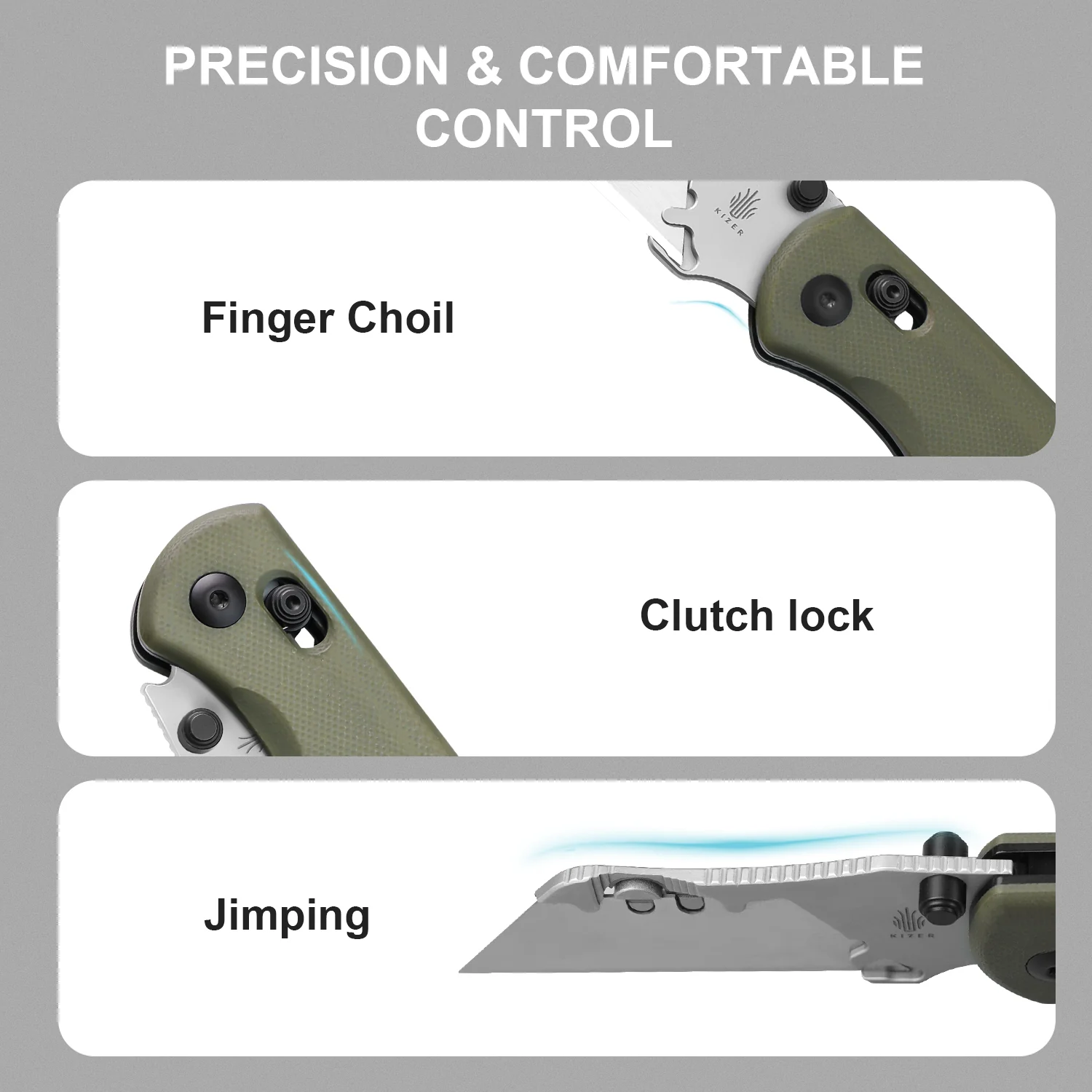 Drop Bear® Utility | Kizer Clutch Lock™ | Uti BEAR 2 | SK5 & 50Cr15MoV | G10 | KizerV™ 3619JA6 - Image 14