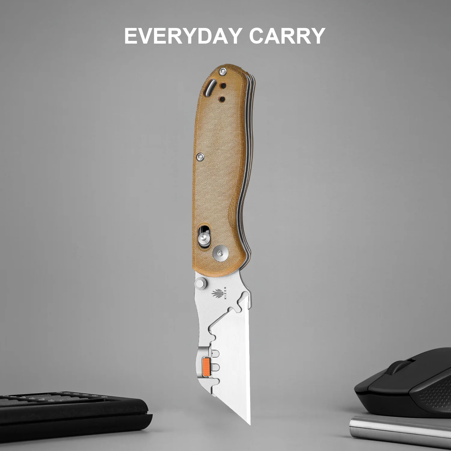 Drop Bear® Utility | Kizer Clutch Lock™ | Uti BEAR 2 | SK5 & 50Cr15MoV | Micarta | KizerV™ 3619JA7 - Image 11