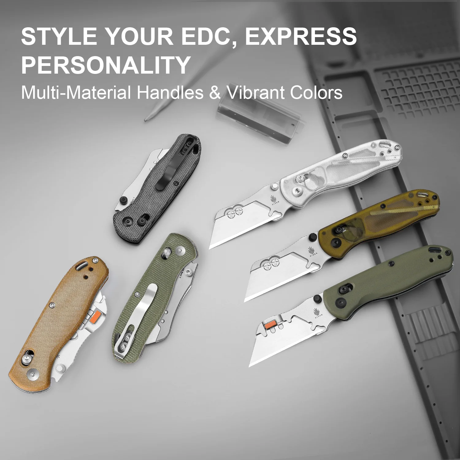 Drop Bear® Utility | Kizer Clutch Lock™ | Uti BEAR 2 | SK5 & 50Cr15MoV | Micarta | KizerV™ 3619JA7 - Image 8