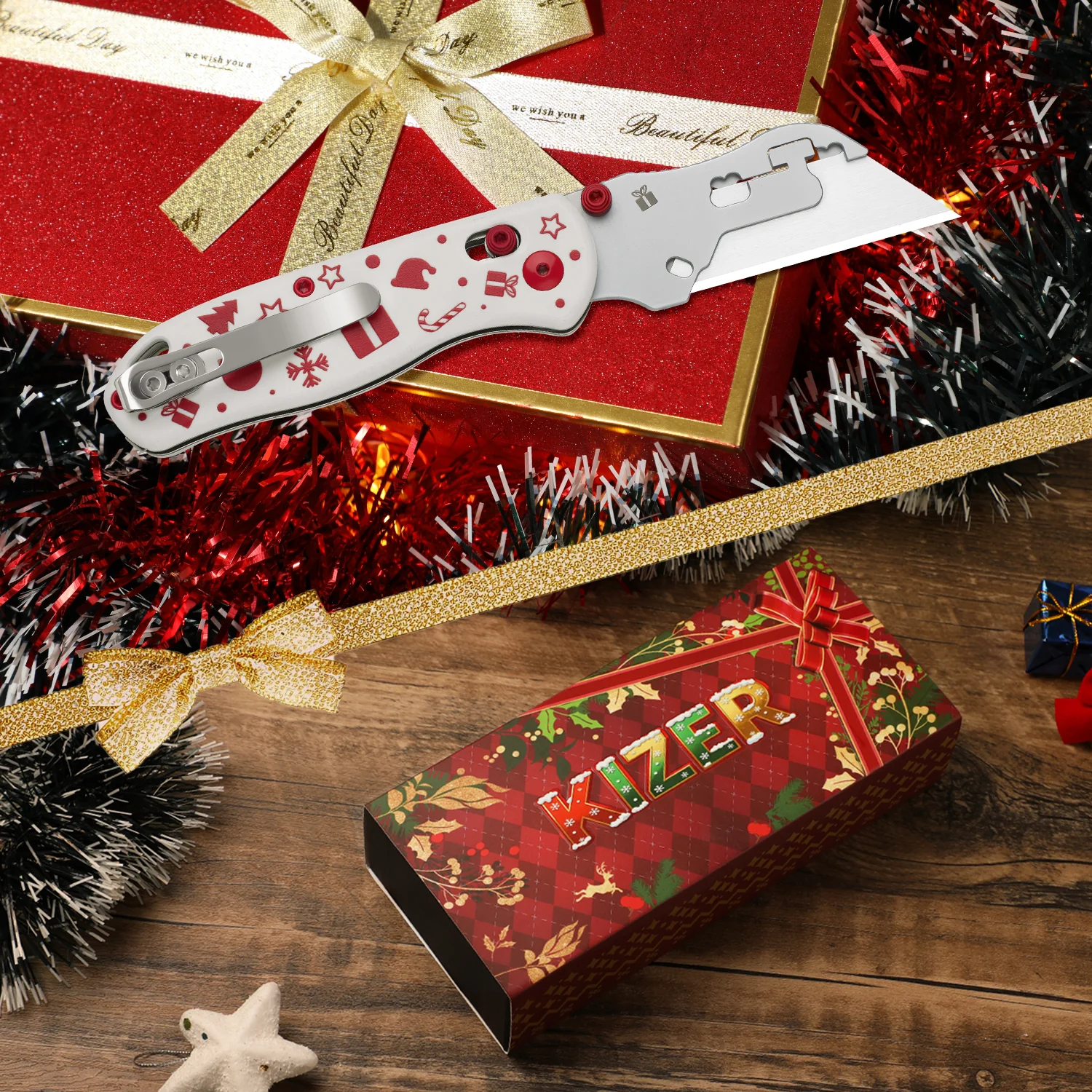 Christmas | Uti BEAR 2 | 5CR15MOV | G10 | Dropbear® Utility Knives | V3619JMC2 | Limited - Image 17