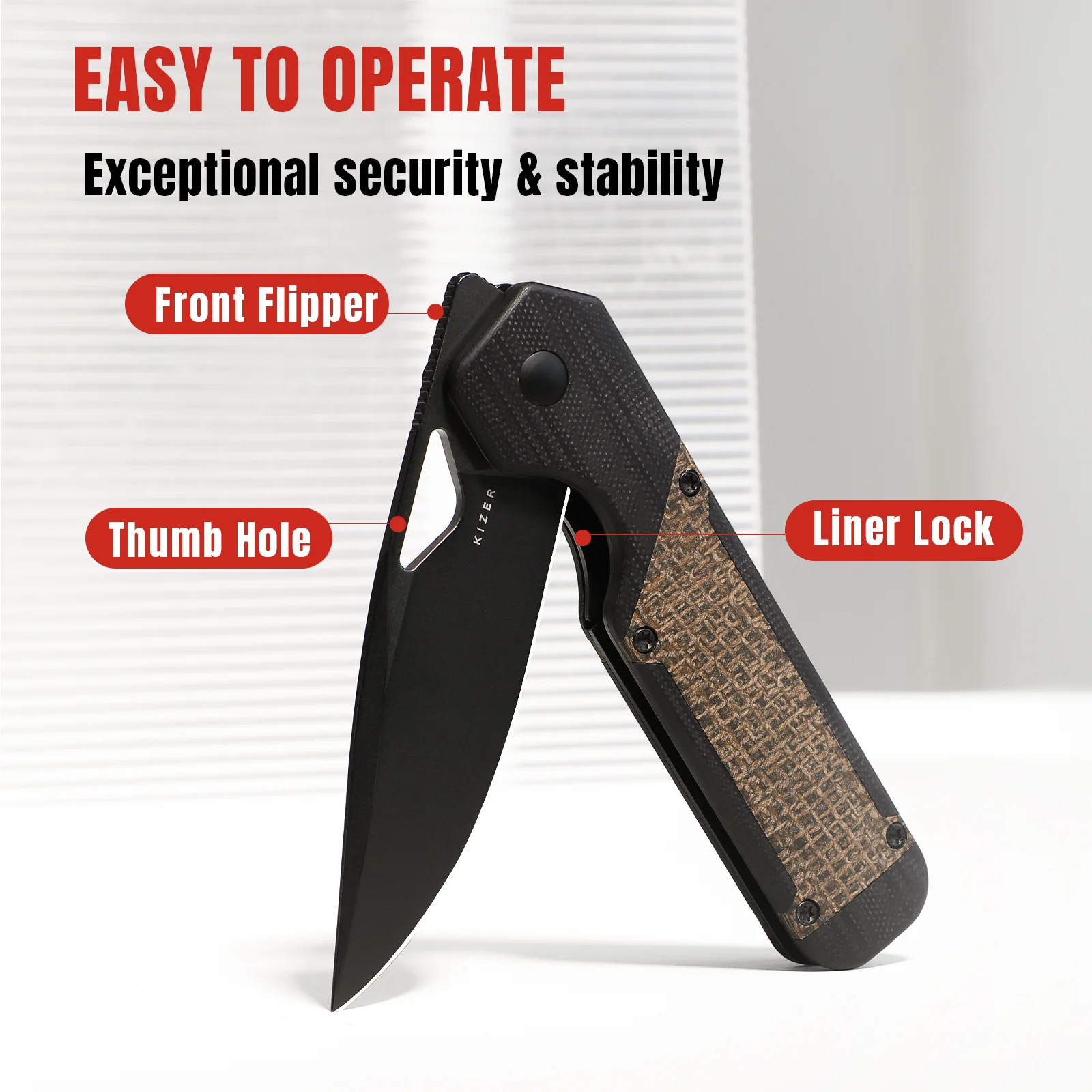 Militaw® | Nitro-V | G10+Micarta | KizerV™ 3634A1 - Image 11