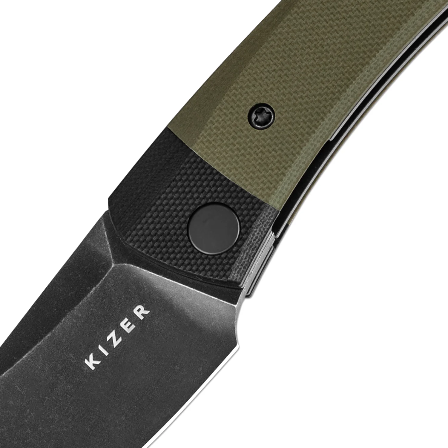 Mini Momo | D2 | Black G10+Olive Green G10 | KizerV™ 3663M2 - Image 6