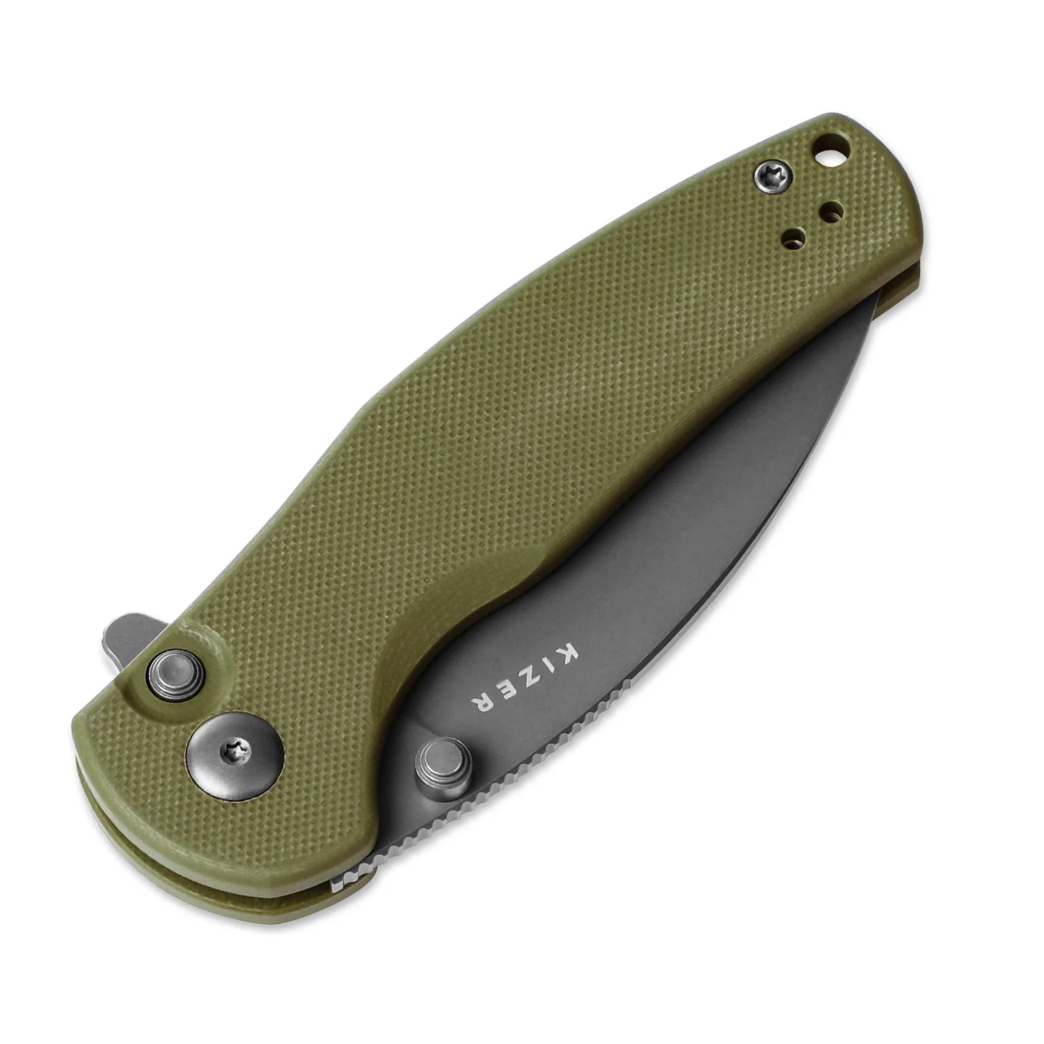 Mini Grouper | D2 | Olive Green G10 | KizerV™ 3669A3 - Image 5