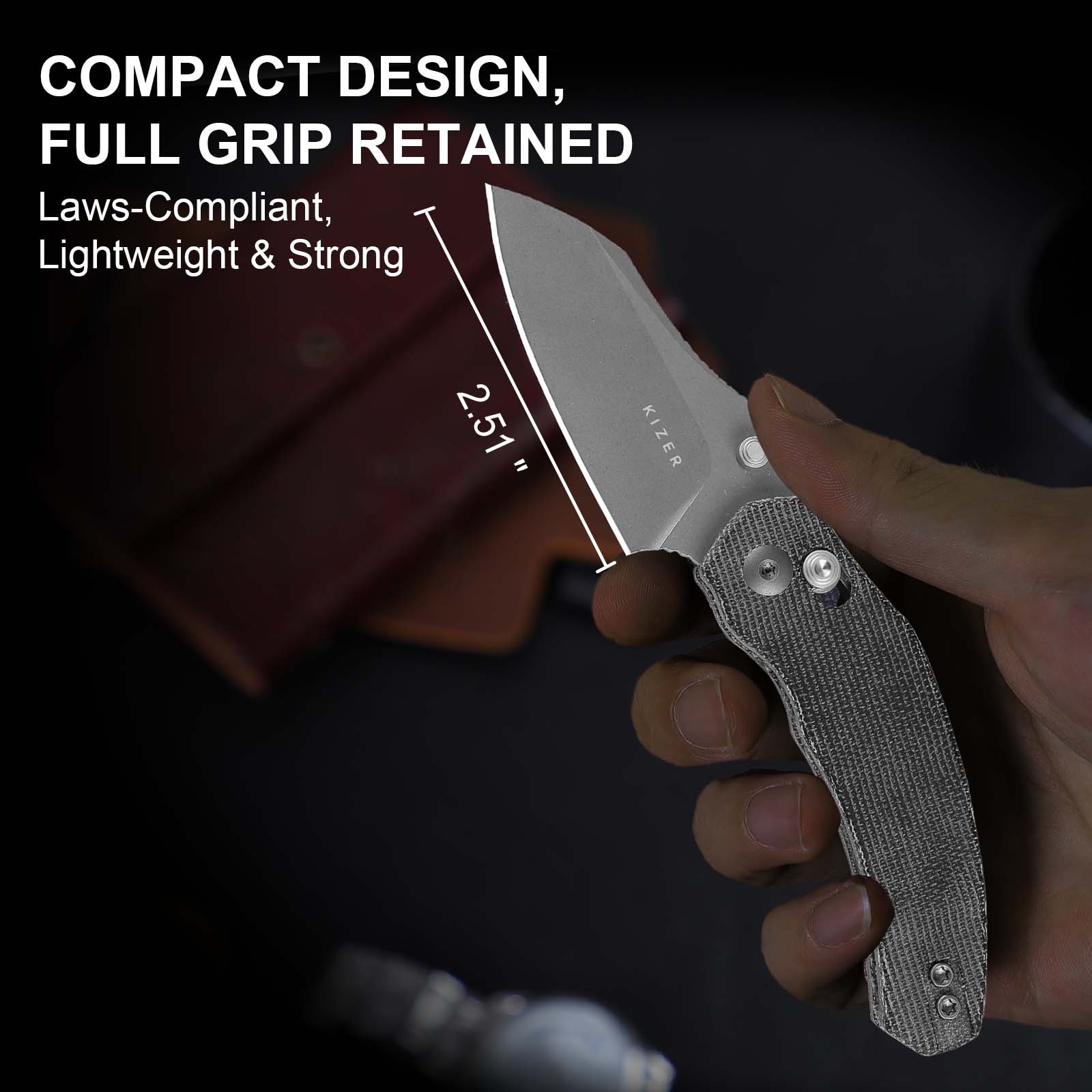 Mini Bulldog | Nitro-V | Micarta | KizerV™ 3672SA2 - Image 11