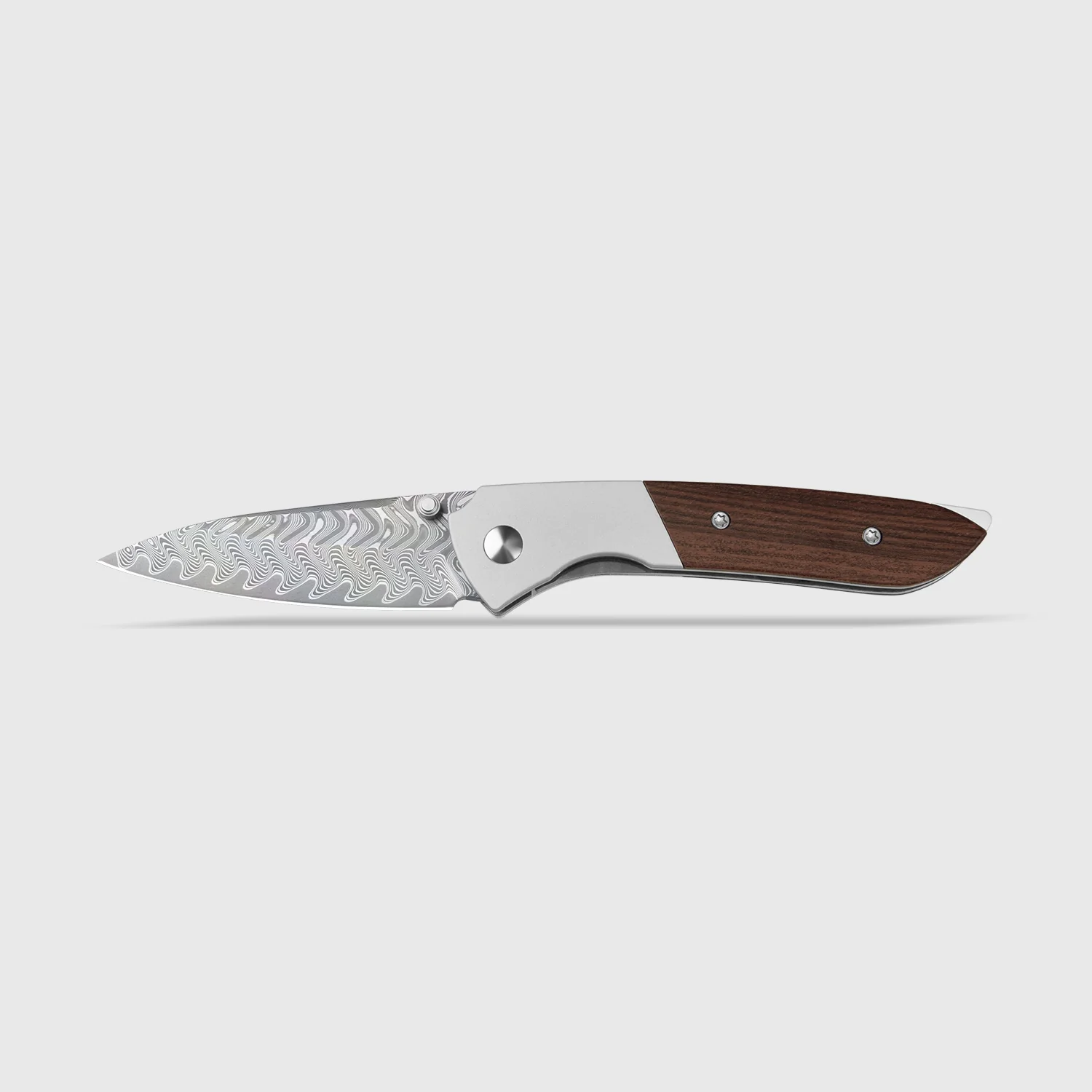 Spitfire | Vibrant Acid.Washed Finish | Damascus Steel | Aluminum & Mkuruti Wood | KizerV™ 3690A4