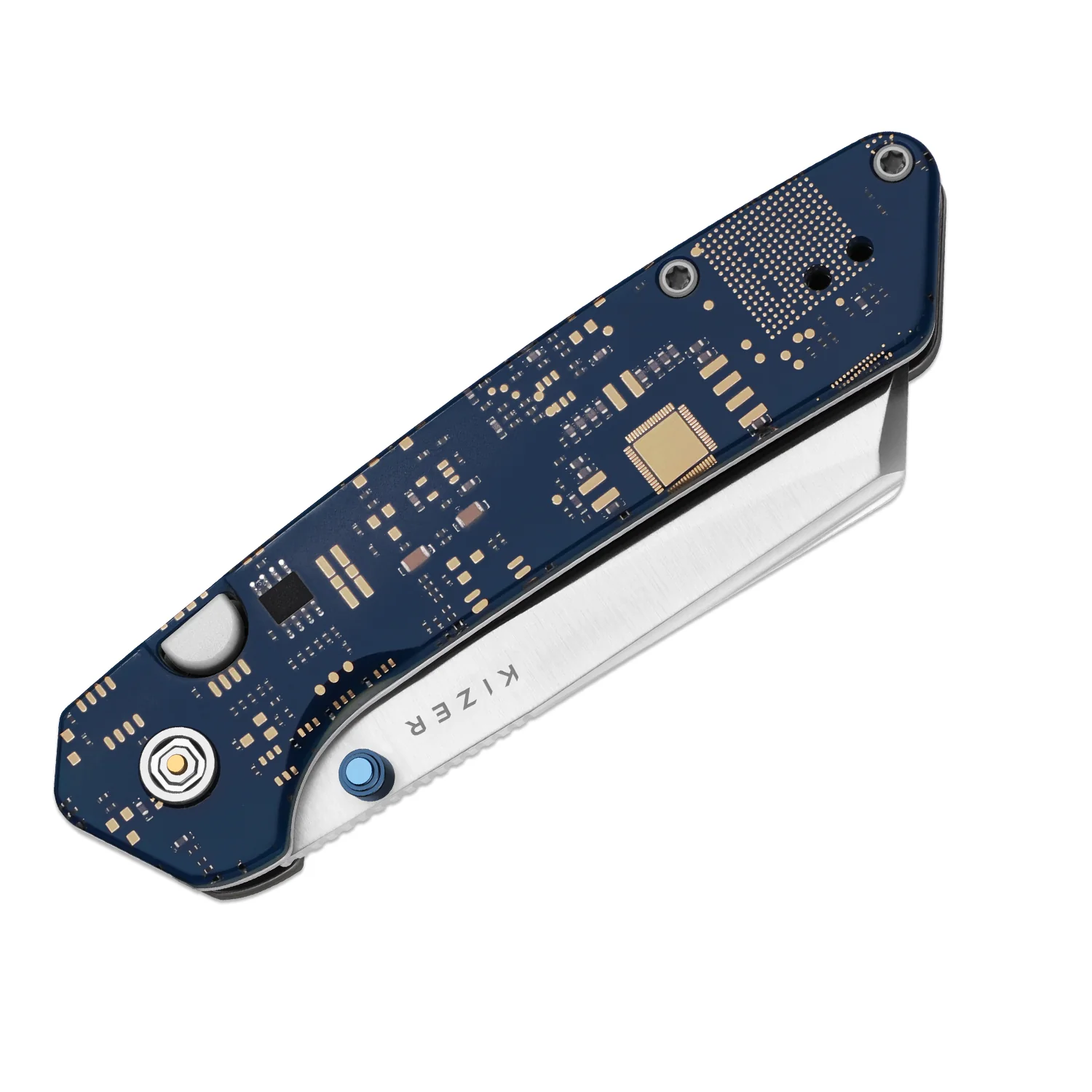 Madrac | Kizer Button Liner Lock™ | 14C28N | Resin & PCB | Black PVD Coating | KizerV™ 3693BSA3 - Image 5