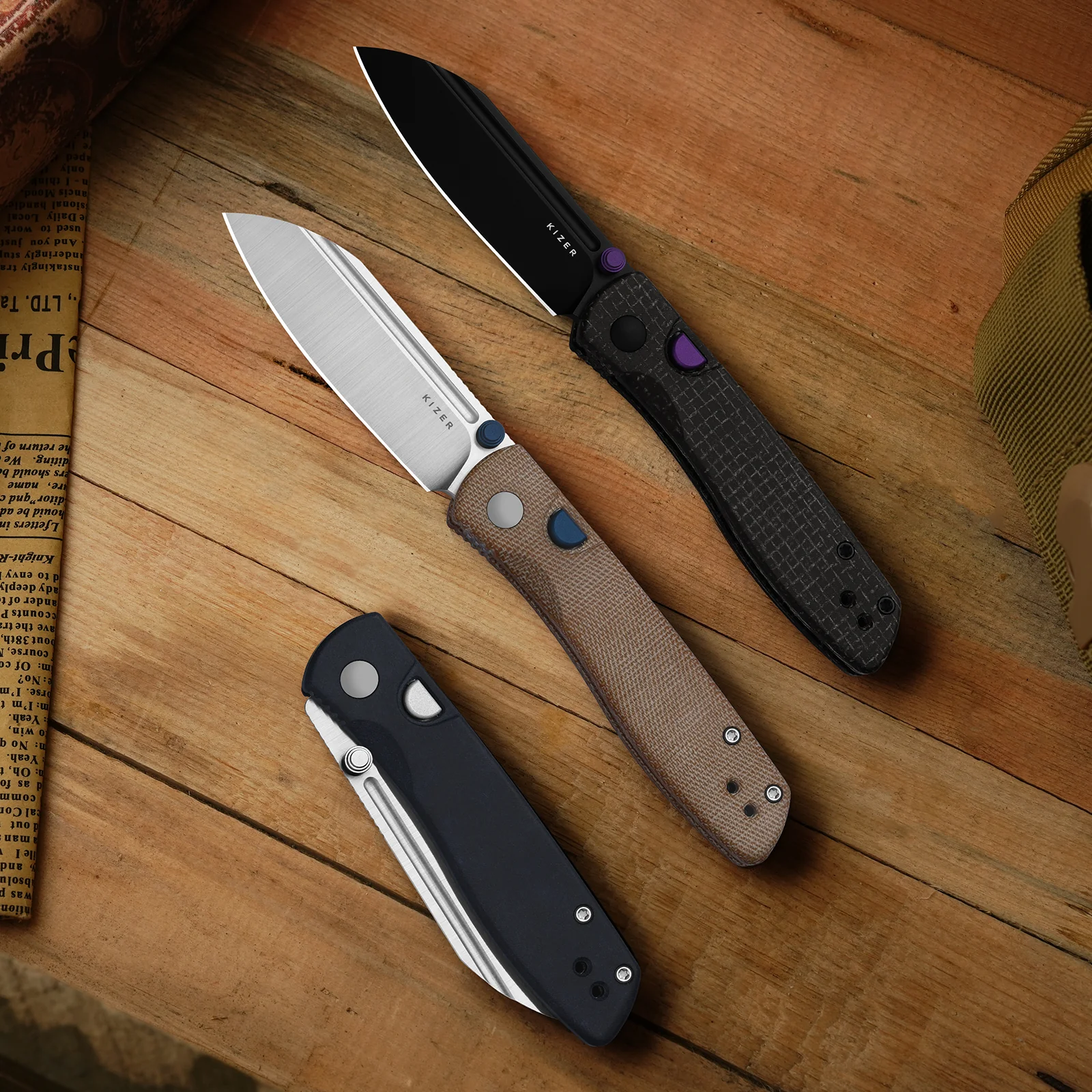 Renissance | Kizer Button Liner Lock™ | Micarta | N690 Black PVD Coating | KizerV™ 3698A1 - Image 8