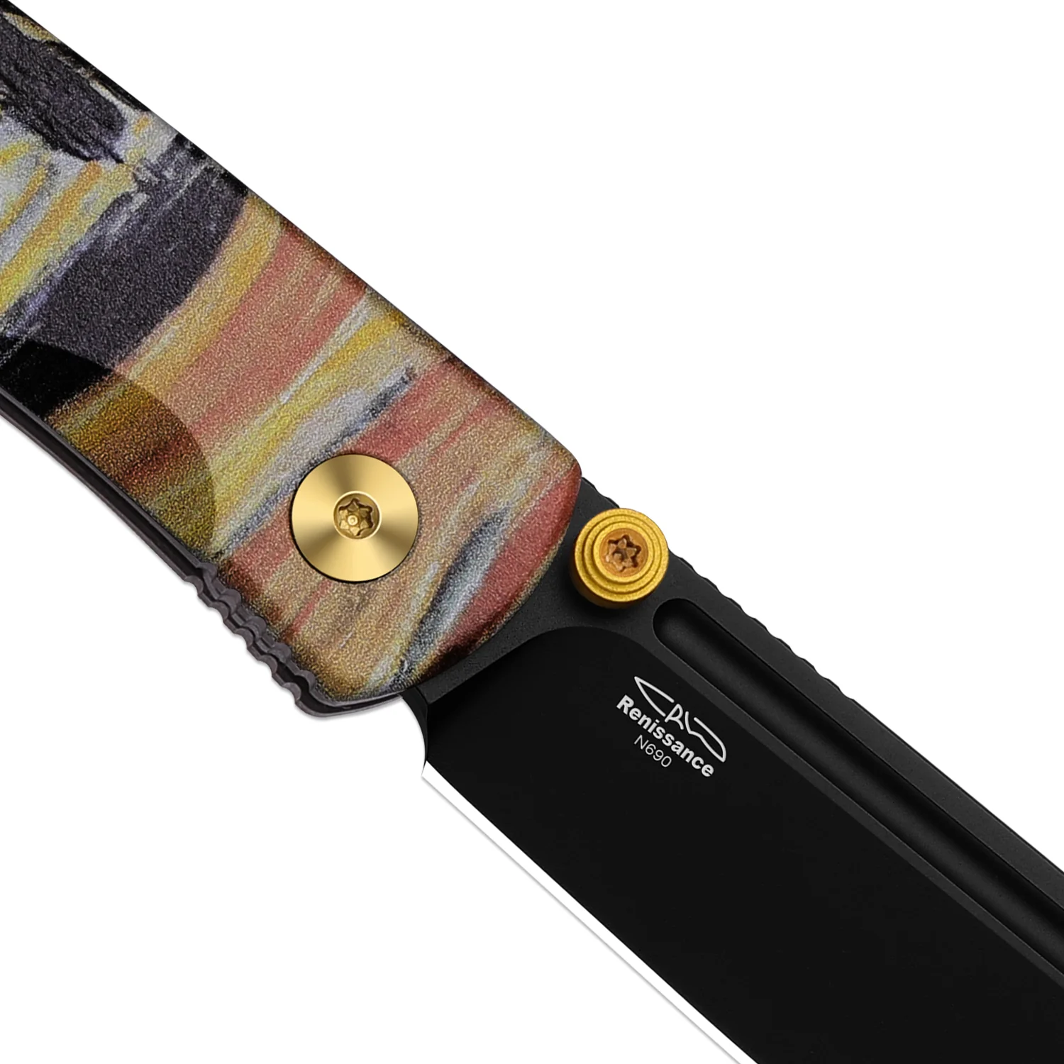 Renissance | Kizer Button Liner Lock™ | G10 | N690 Black PVD Coating | KizerV™ 3698A4 - Image 5