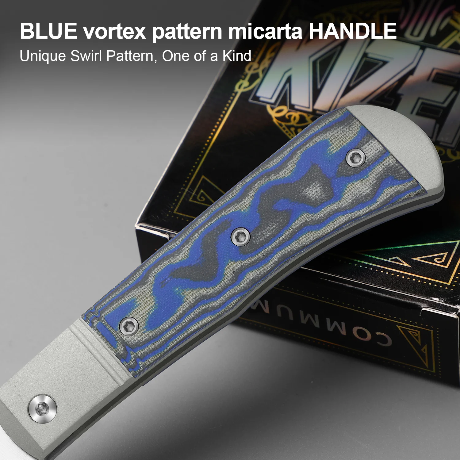 Trestle D | Micarta With Vortex Pattern | Slip Joint | Nitro-V | KizerV™ 3760A2 - Image 10