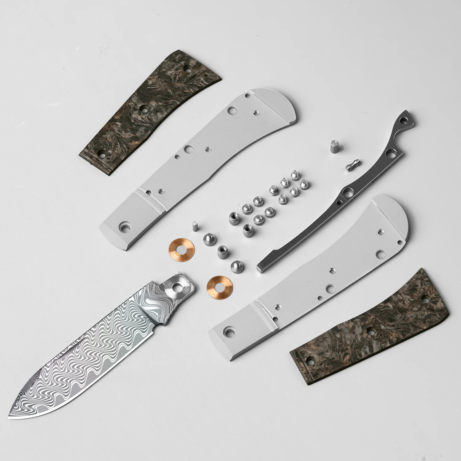 Trestle D With Pac-Bar | Rainbow Damascus | Aluminum & Fat Carbon | Slip Joint | KizerV™ 3760A4 - Image 15
