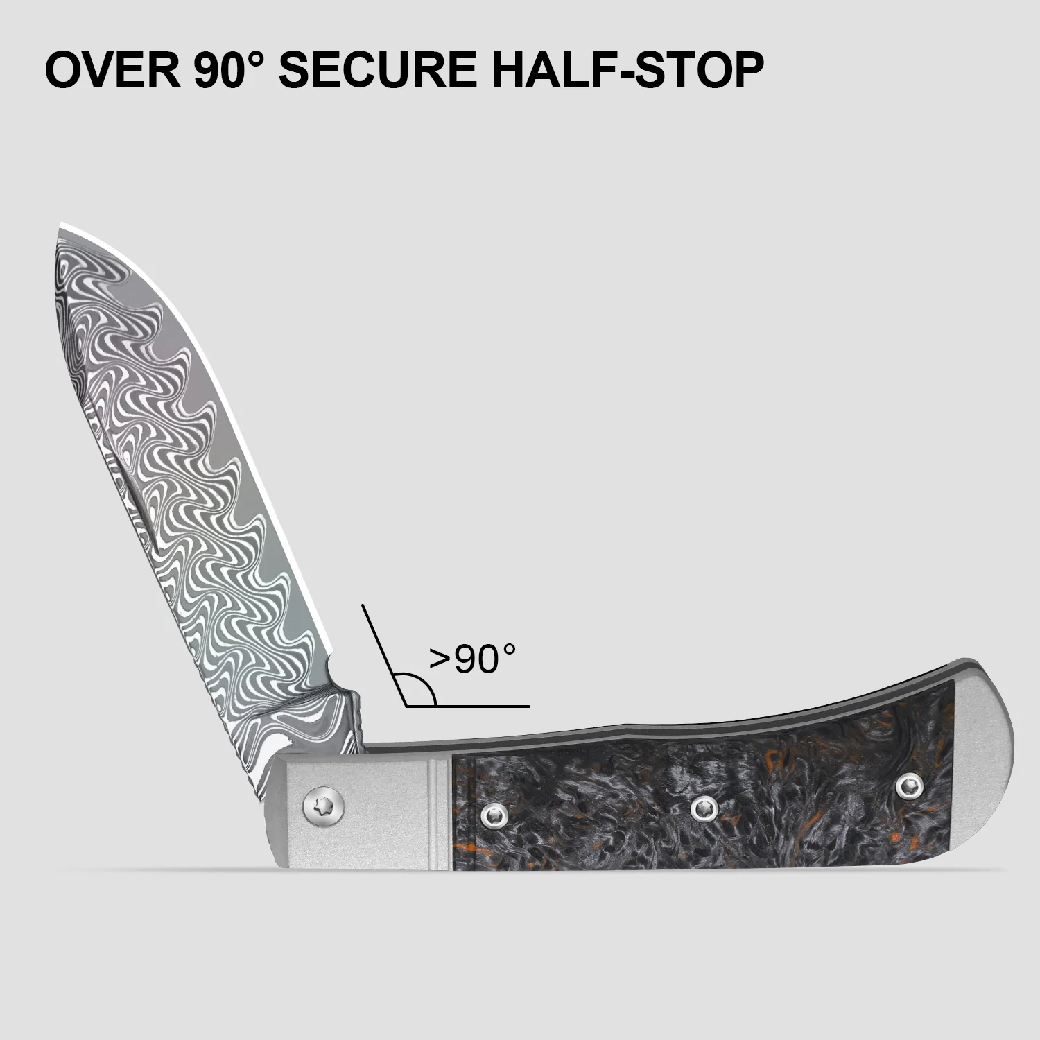 Trestle D With Pac-Bar | Rainbow Damascus | Aluminum & Fat Carbon | Slip Joint | KizerV™ 3760A6 - Image 10