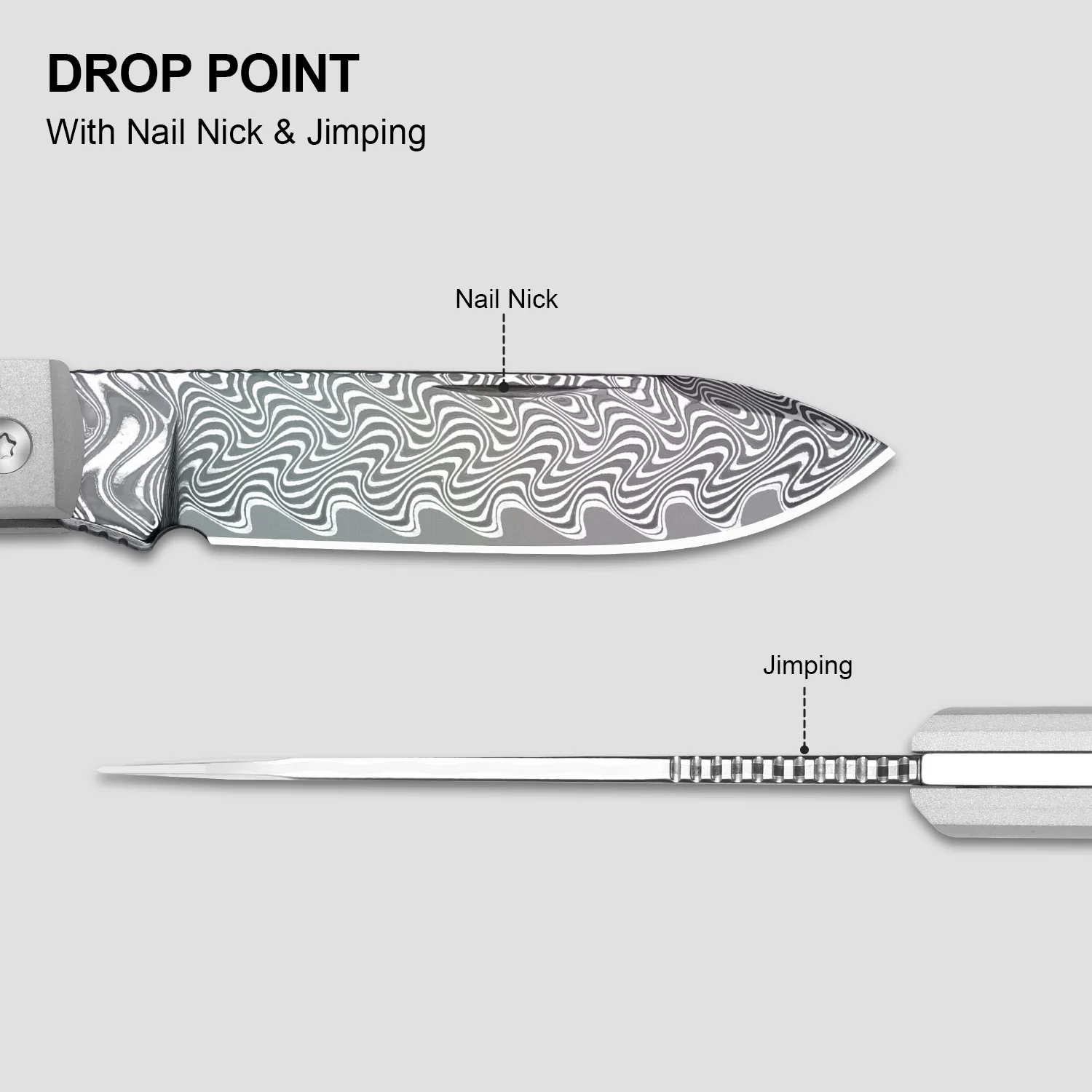 Trestle D With Pac-Bar | Rainbow Damascus | Aluminum & Fat Carbon | Slip Joint | KizerV™ 3760A6 - Image 14
