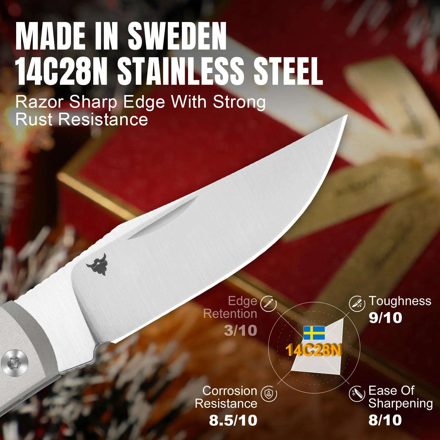 Christmas | Trestle | 14C28N | Aluminum & G10 | KizerV™ 3761MC1 | Limited - Image 10