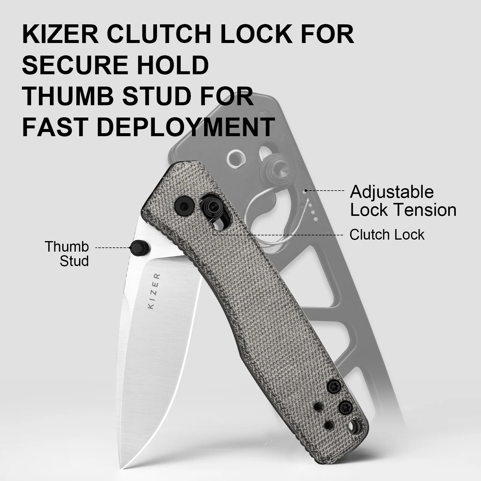 Aegis | Kizer Clutch Lock™ | Norplex UltreX™ Micarta | AEB-L | KizerV™ 3774A1 - Image 11