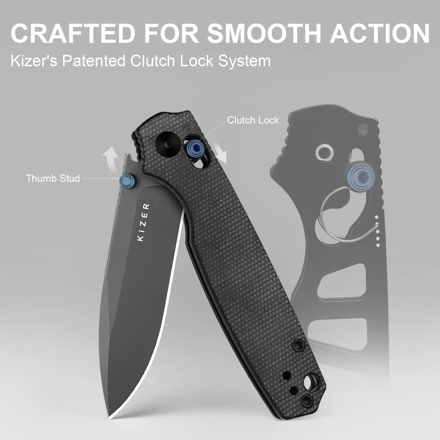 Pokiman CD | Kizer Clutch Lock™ | Drop Point | Four-Finger Full Grip | Micarta | KizerV™ 3789A1 - Image 10