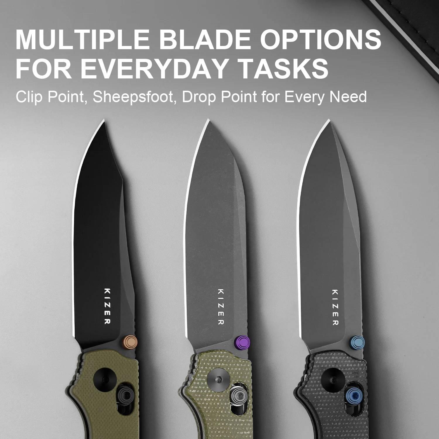 Pokiman CD | Kizer Clutch Lock™ | Drop Point | Four-Finger Full Grip | Micarta | KizerV™ 3789A1 - Image 8