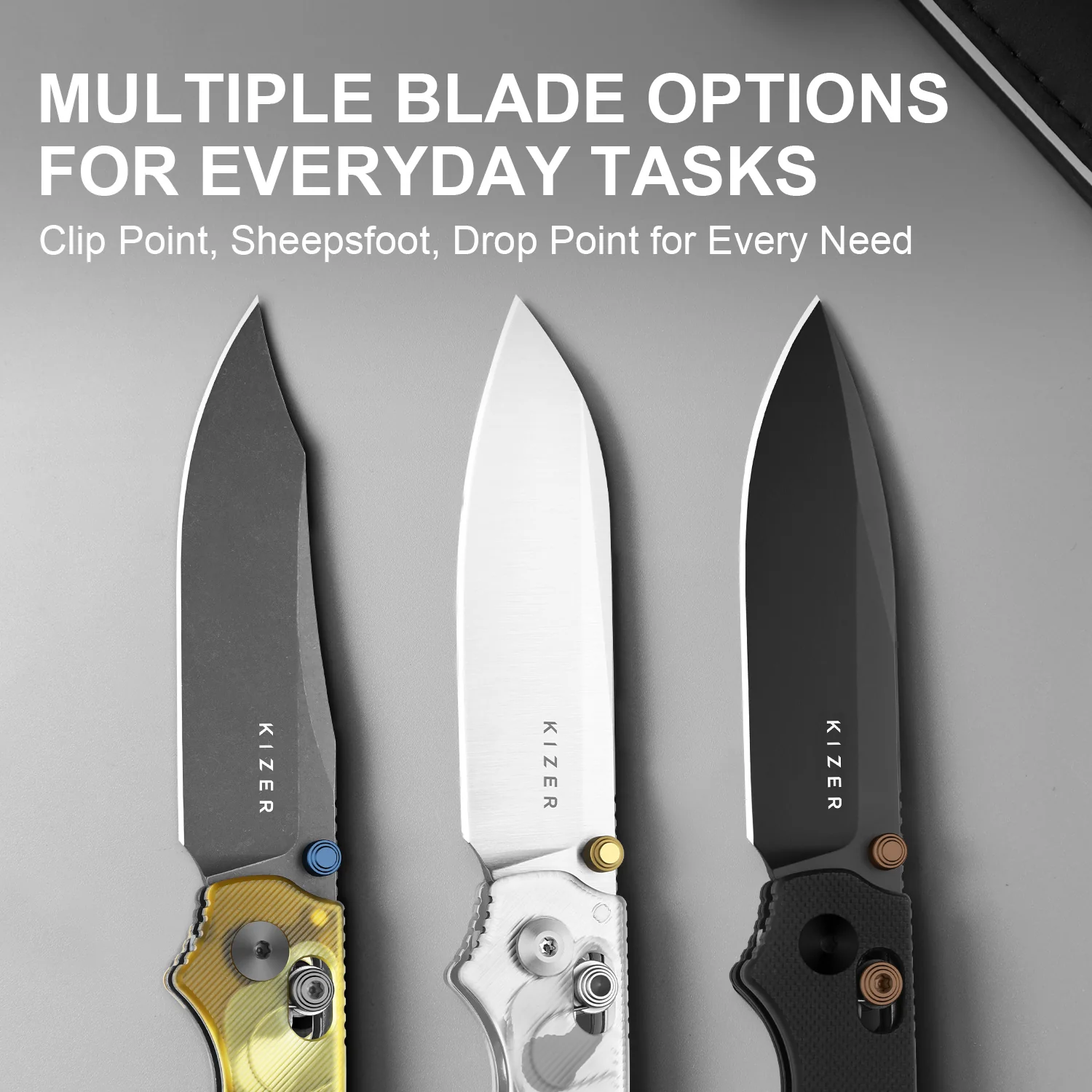 Pokiman CC | Kizer Clutch Lock™ | Clip Point | Four-Finger Full Grip | Clear PEI | KizerV™ 3789A3 - Image 10