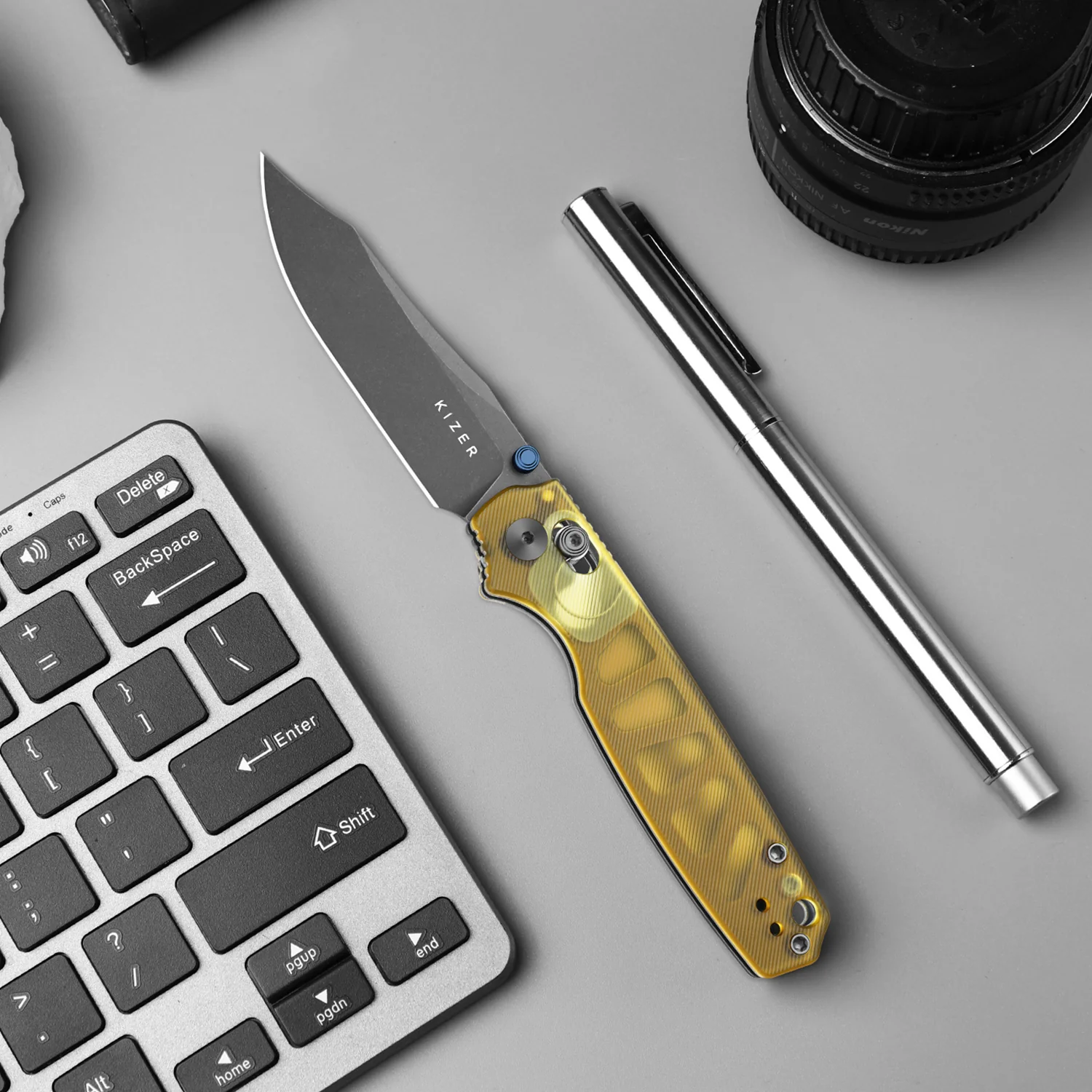 Pokiman CC | Kizer Clutch Lock™ | Clip Point | Four-Finger Full Grip | Clear PEI | KizerV™ 3789A3 - Image 14