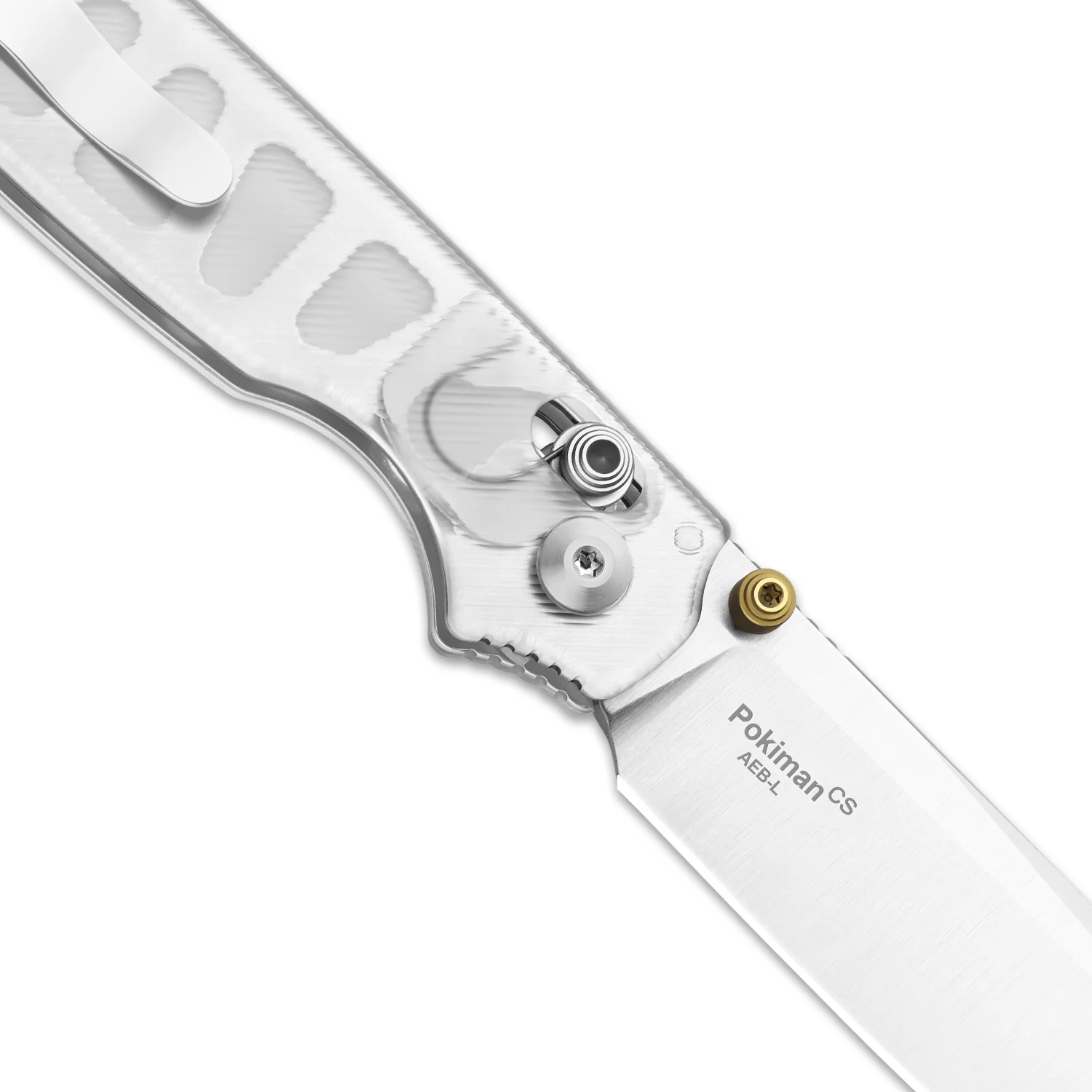 Pokiman CS | Kizer Clutch Lock™ |Sheepsfoot | Four-Finger Full Grip | Clear Acrylic | KizerV™ 3789A5 - Image 5