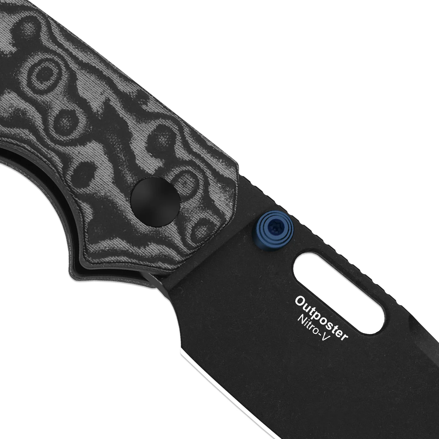 Outposter | Kizer Button Liner Lock™ | Vortex Pattern Micarta  | Nitro-V + PVD Coating & Stonewashed | KizerV™ 3802BDA2 - Image 7