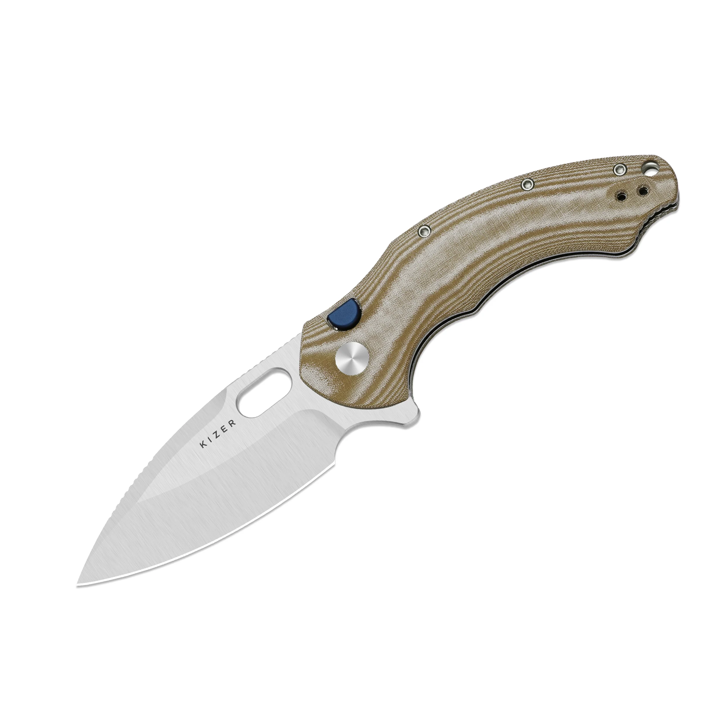 Roach XL | Kizer Button Liner Lock™ | 14C28N | Norplex UltreX™ Micarta | KizerV™ 4477BDA1 - Image 2