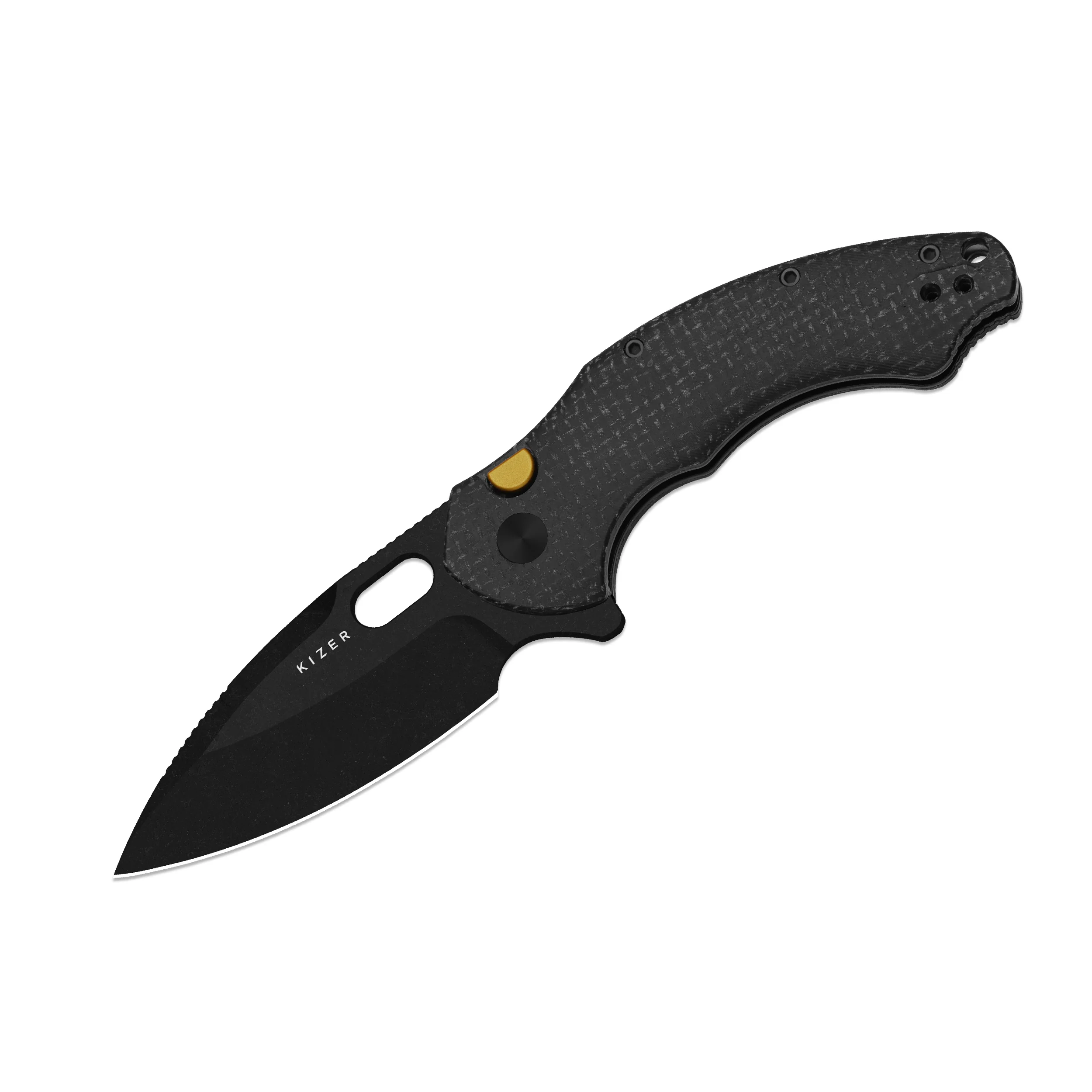 Roach XL | Kizer Button Liner Lock™ | 14C28N | Micarta | KizerV™ 4477BDA2 - Image 2