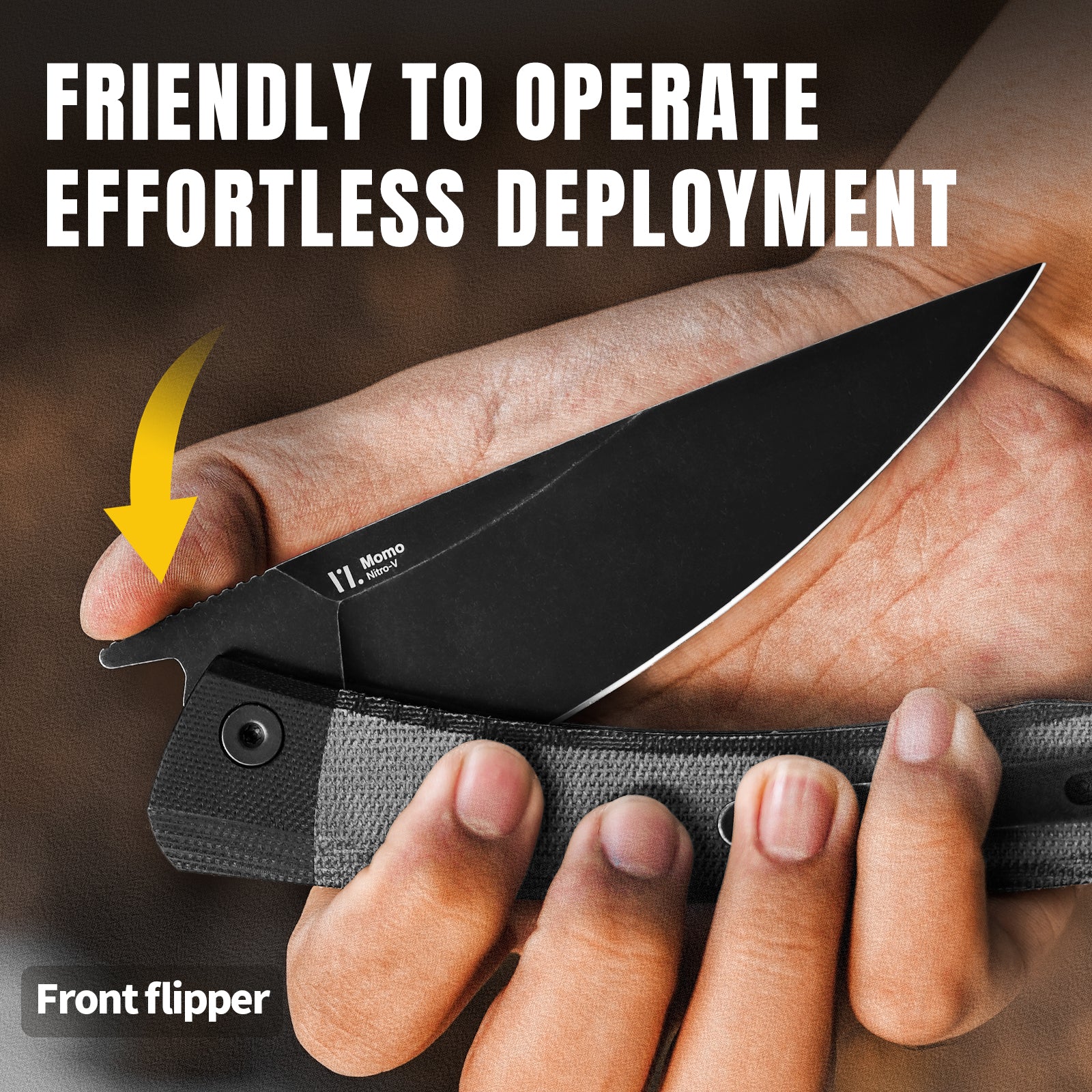 Momo | Nitro-V | Black G10+Micarta | KizerV™ 4663A1 - Image 11
