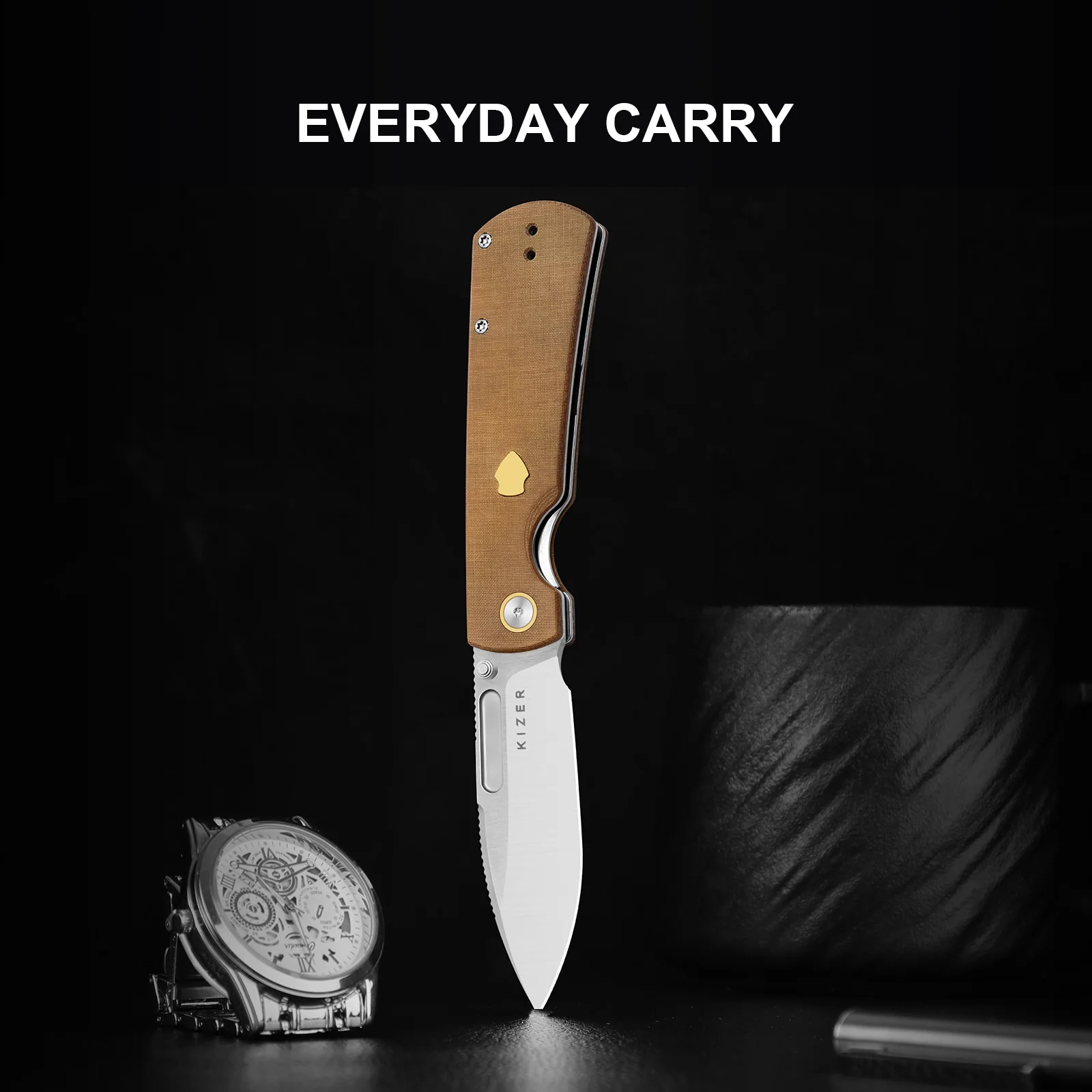 Retro | Nitro-V | Micarta & Brass | KizerV™ 4726A1 - Image 11