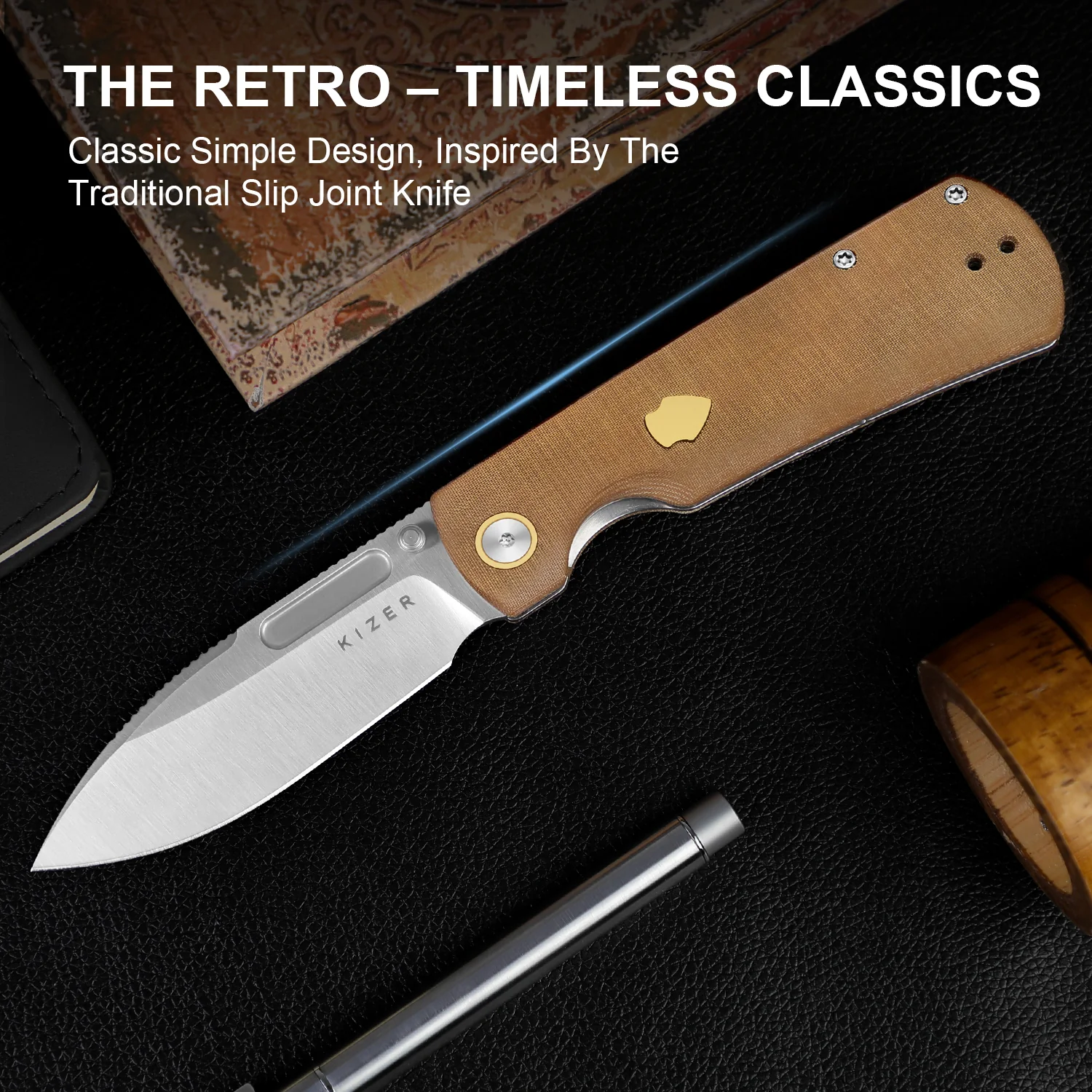 Retro | Nitro-V | Micarta & Brass | KizerV™ 4726A1 - Image 13