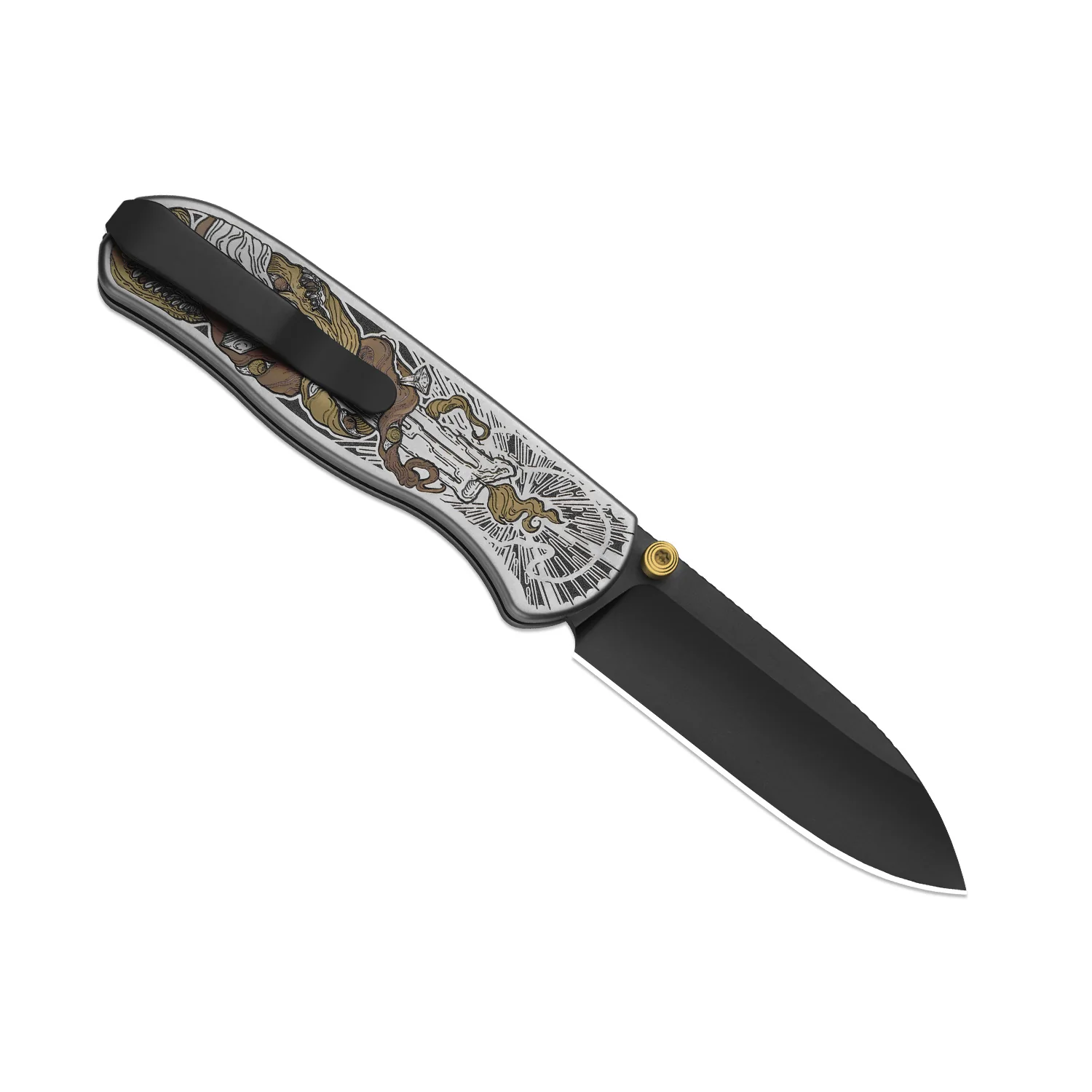 Drop Bear® Zero | K390 | Polished DLC Ultra | Hollow Grind | Titanium (Laser Engraved with Multi-tone Inlays) | Kizer Button Liner Lock™ | KizerX® 3619BDLA2 - Image 3