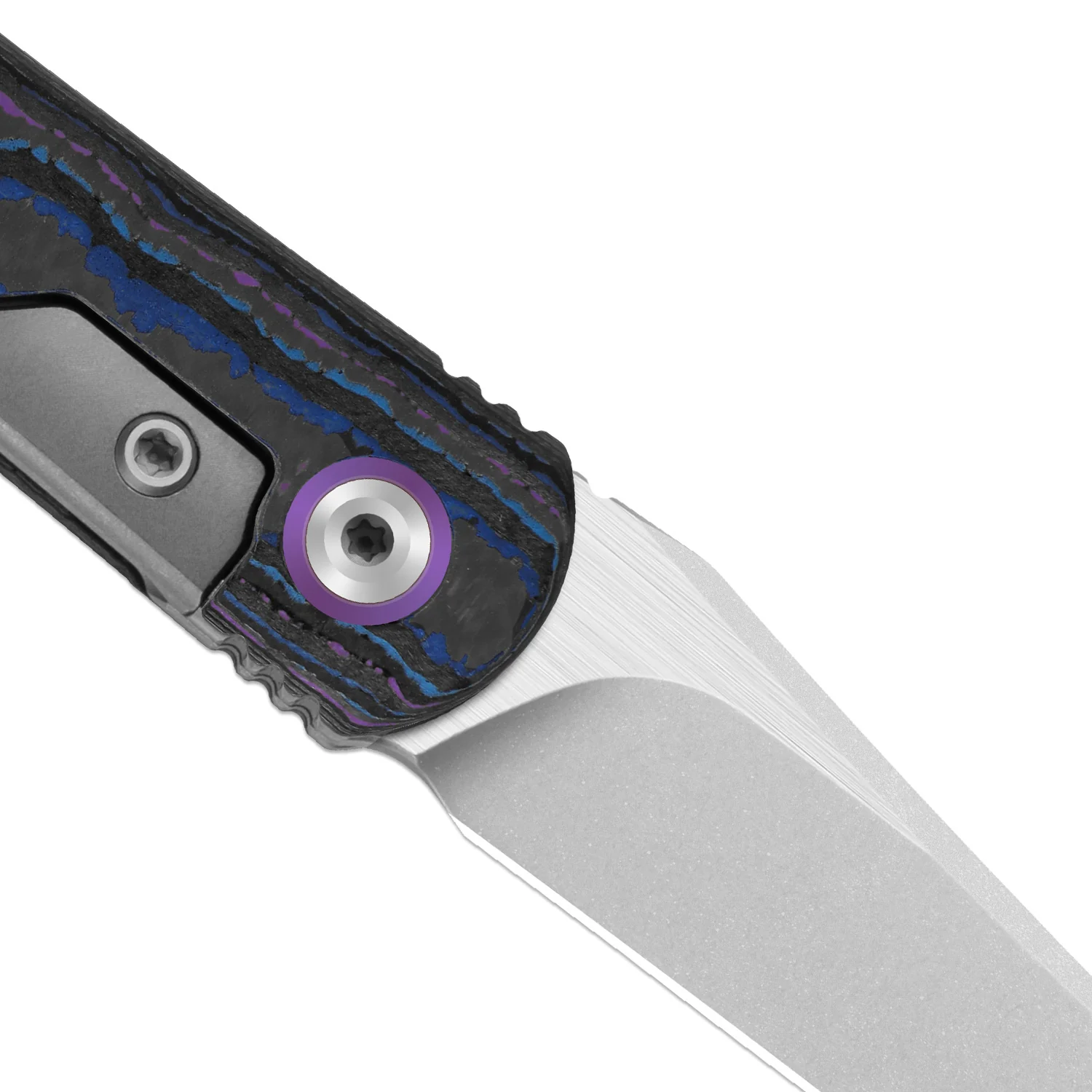 Feist 3 | CPM S90V + Stonewashed & Flat Brushed | UV-Luminescent | Clip Point | Titanium & CamoCarbon Damtanium | KizerX® 3499.3A2 - Image 7