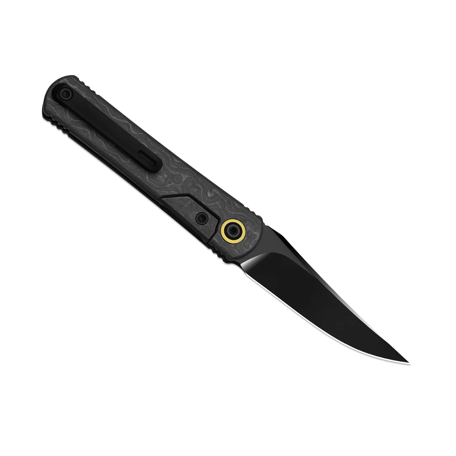 Feist 3 | CPM S90V + Polished DLC Ultra | Titanium (Matte DLC Ultra) & KizerNova™ Quartz | Clip Point | KizerX® 3499.3A6 - Image 3