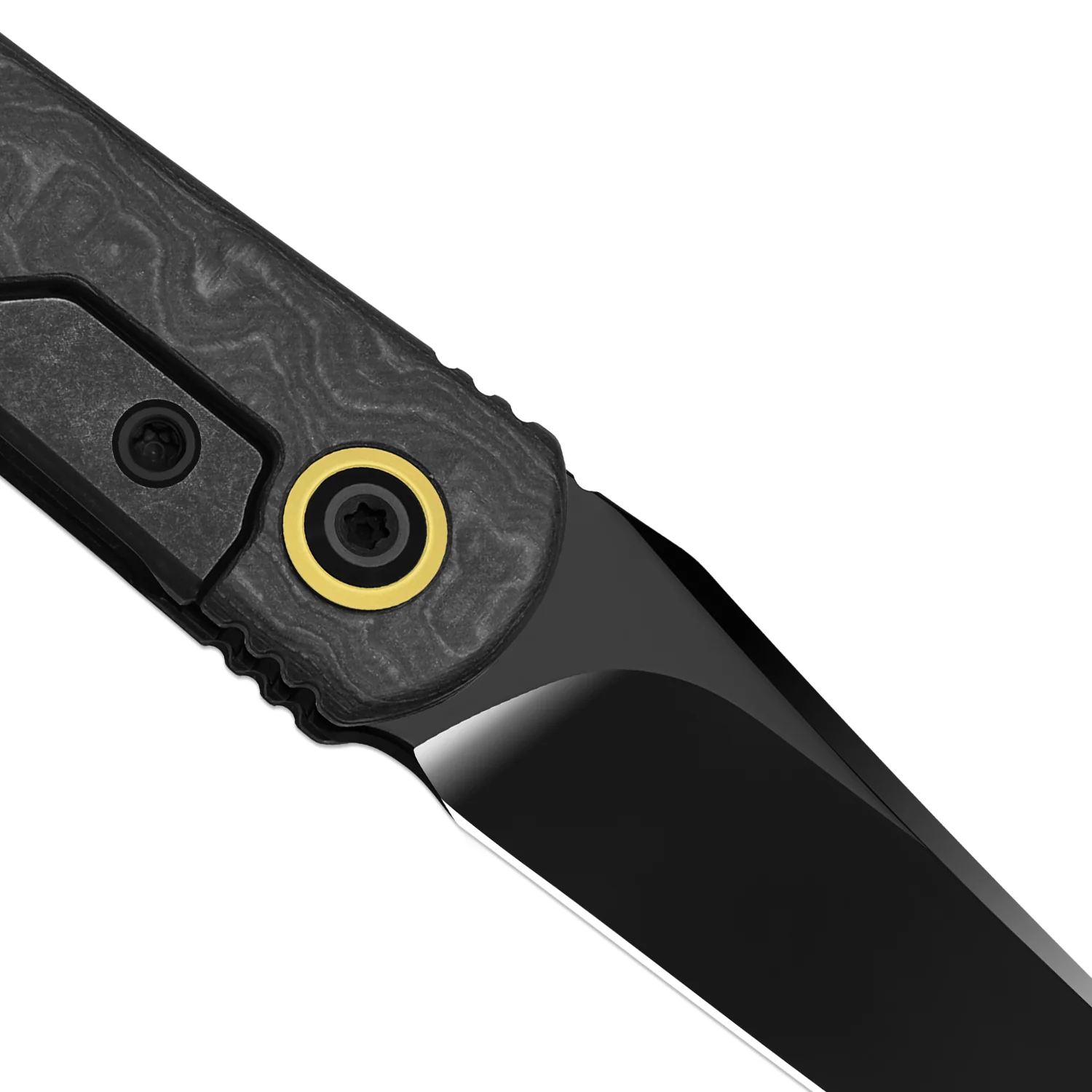 Feist 3 | CPM S90V + Polished DLC Ultra | Titanium (Matte DLC Ultra) & KizerNova™ Quartz | Clip Point | KizerX® 3499.3A6 - Image 5