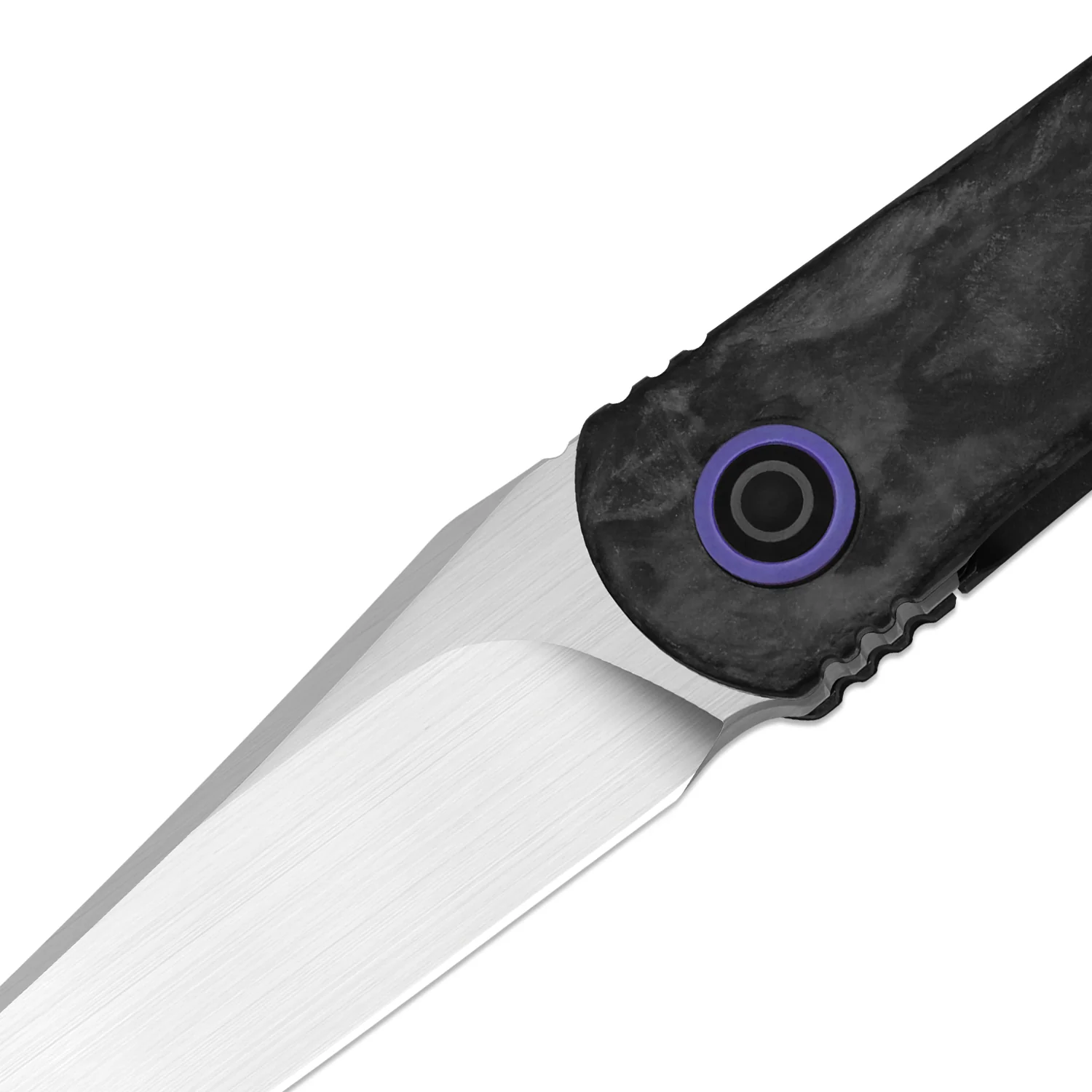 Feist 3 | CPM S90V + Hand-brushed | Titanium & KizerNova™ CF Lava | Clip Point | KizerX® 3499.3A7 - Image 4