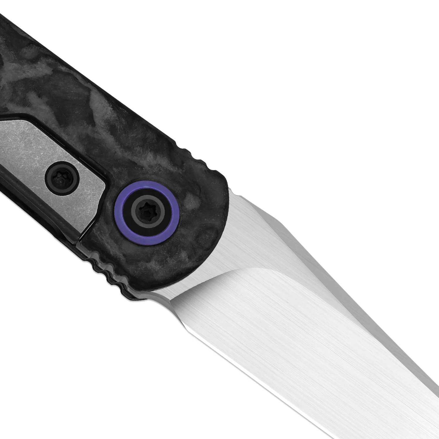 Feist 3 | CPM S90V + Hand-brushed | Titanium & KizerNova™ CF Lava | Clip Point | KizerX® 3499.3A7 - Image 5