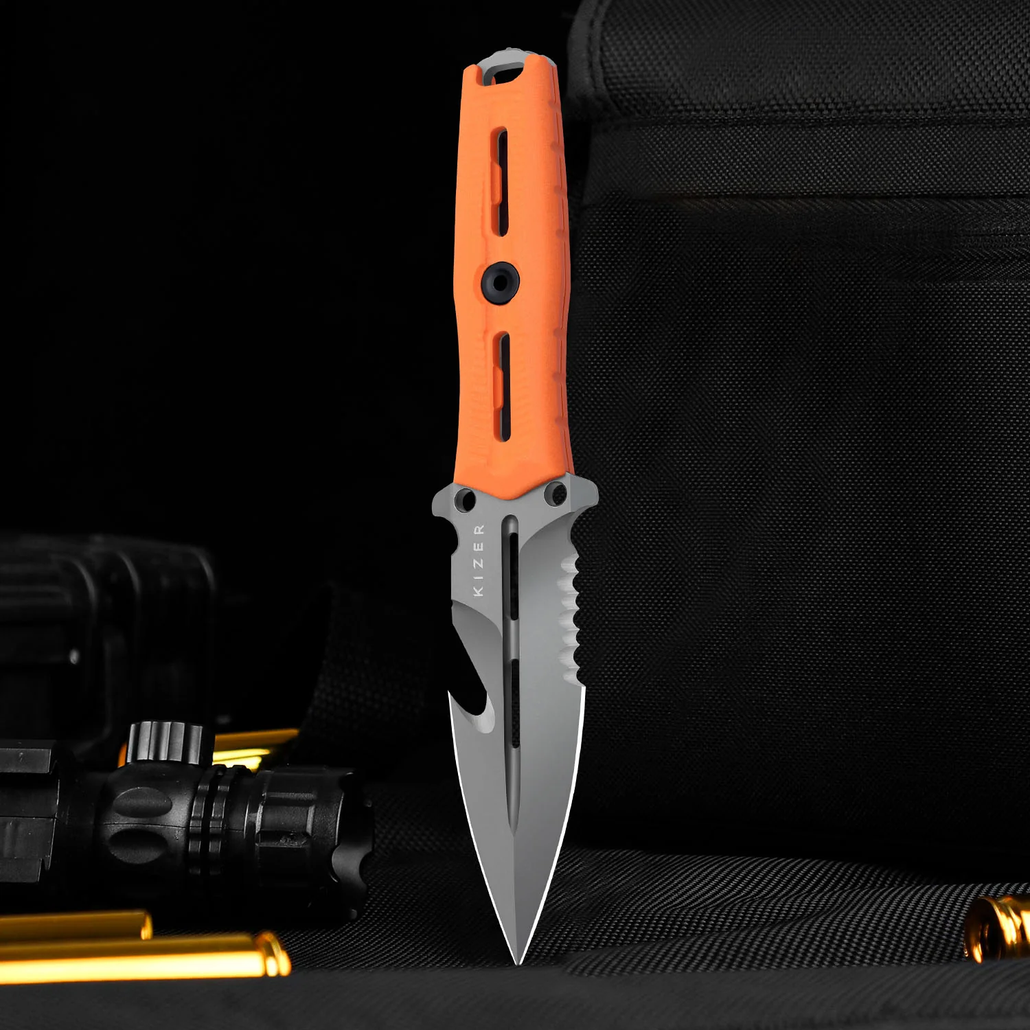 Norcross | Nitro-V | Orange G10 | Double Edged | KizerV™ FB01A5 - Image 13