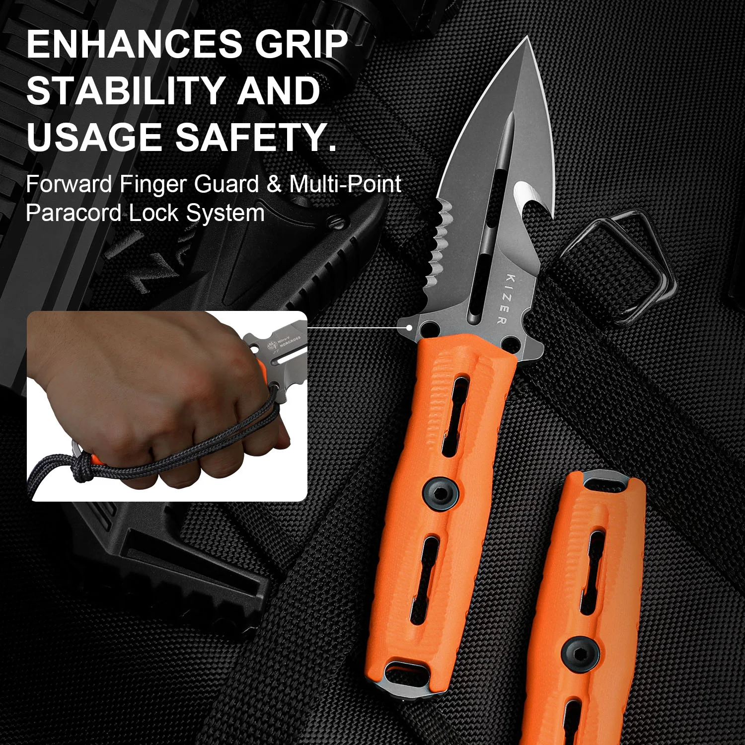 Norcross | Nitro-V | Orange G10 | Double Edged | KizerV™ FB01A5 - Image 16