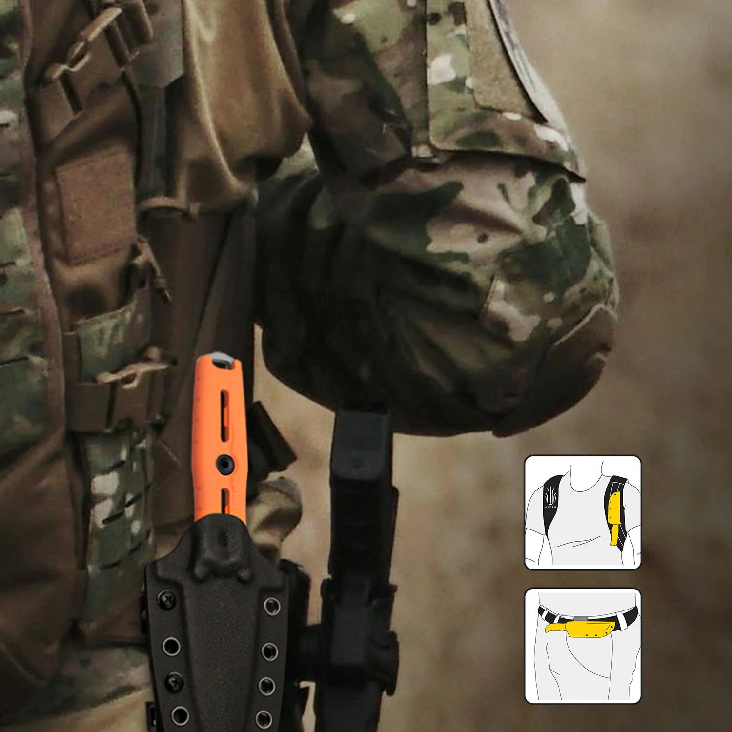 Norcross | Nitro-V | Orange G10 | Double Edged | KizerV™ FB01A5 - Image 21
