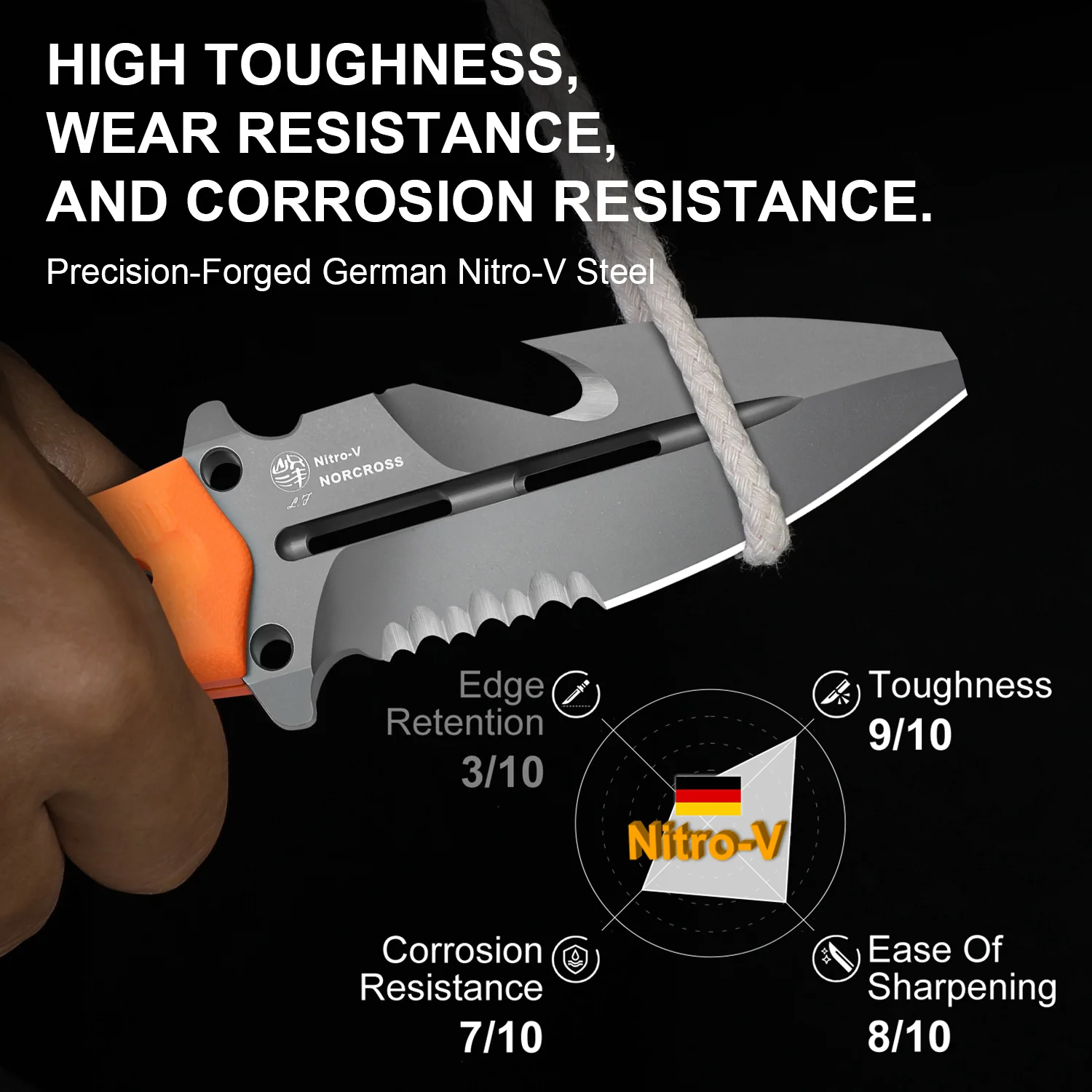 Norcross | Nitro-V | Orange G10 | Single Edged | KizerV™ FB01A6 - Image 16