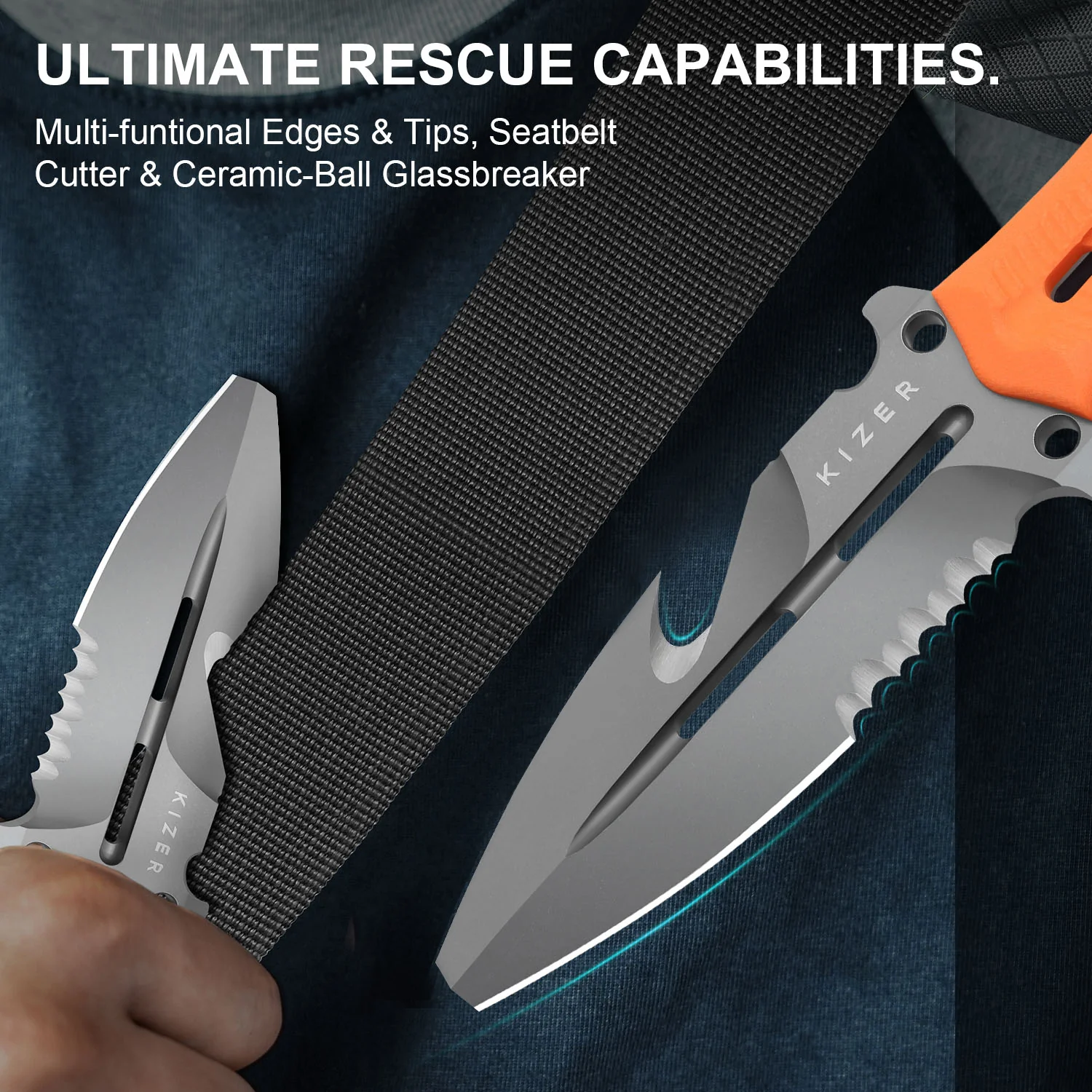 Norcross | Nitro-V | Orange G10 | Single Edged | KizerV™ FB01A6 - Image 21
