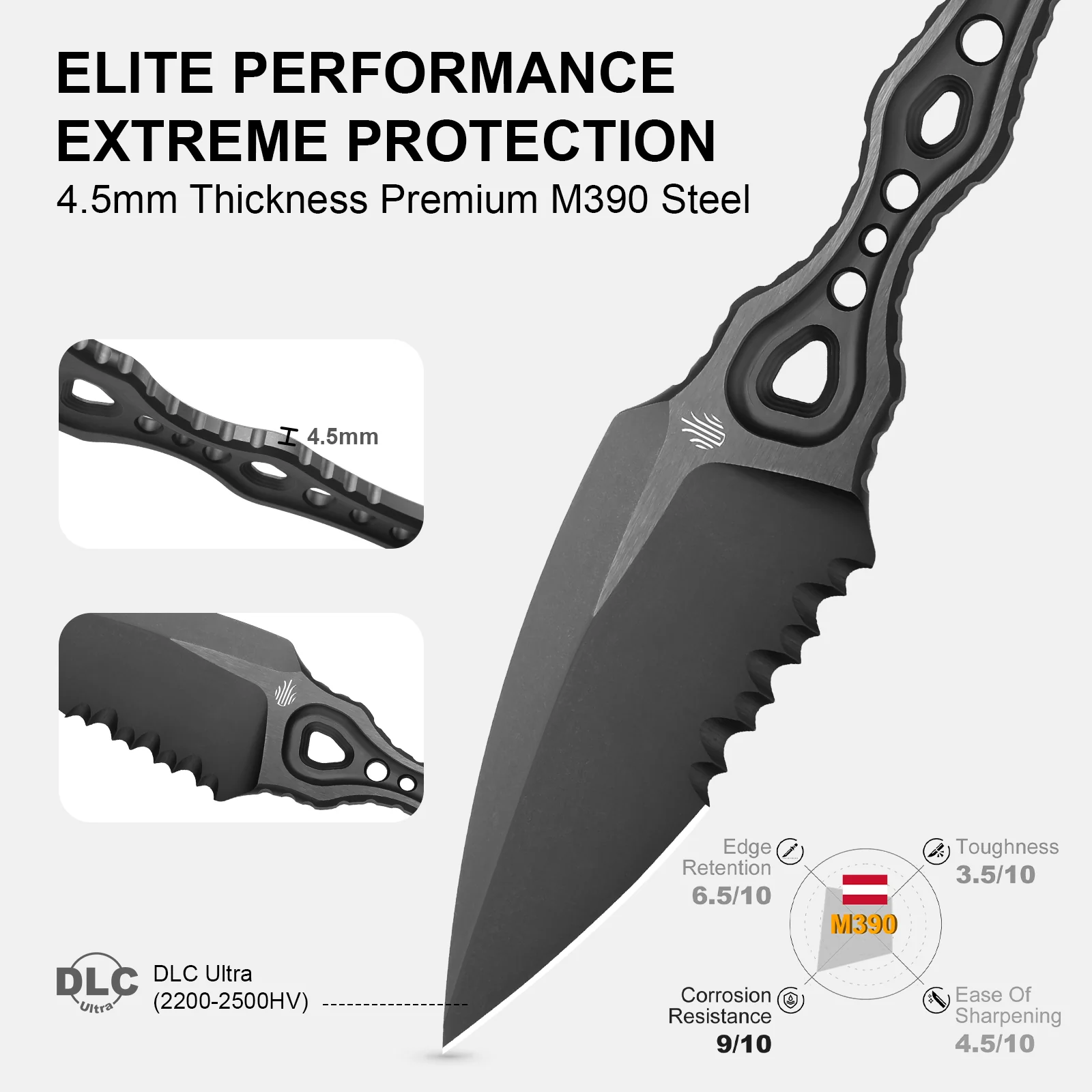 Defensor | M390 | DLC.Ultra | Flat Brushed | Stonewashed | KizerX® FB02A1 - Image 11